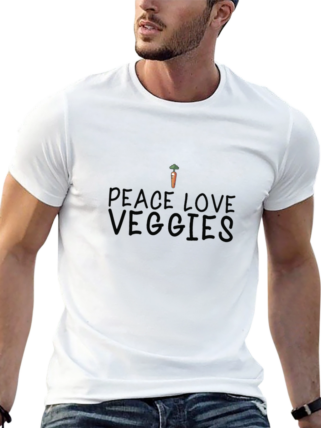 Peace Love Veggies T-Shirt - Organic Cotton