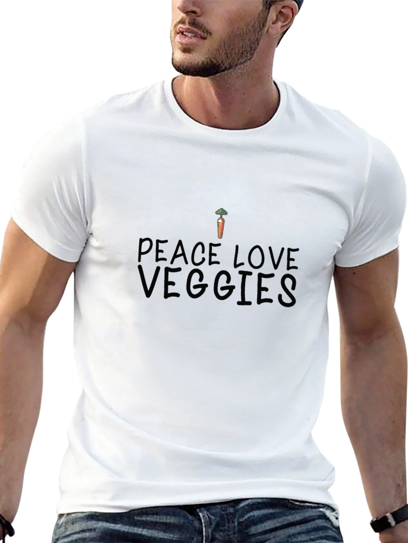 Peace Love Veggies T-Shirt - Organic Cotton