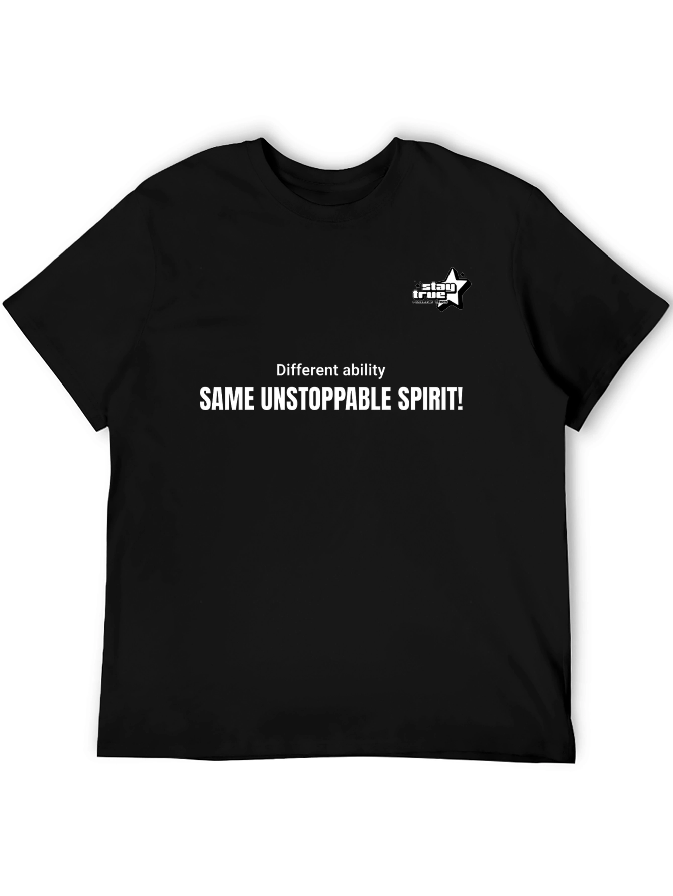 Inspirational Black T-Shirt - Same Unstoppable Spirit