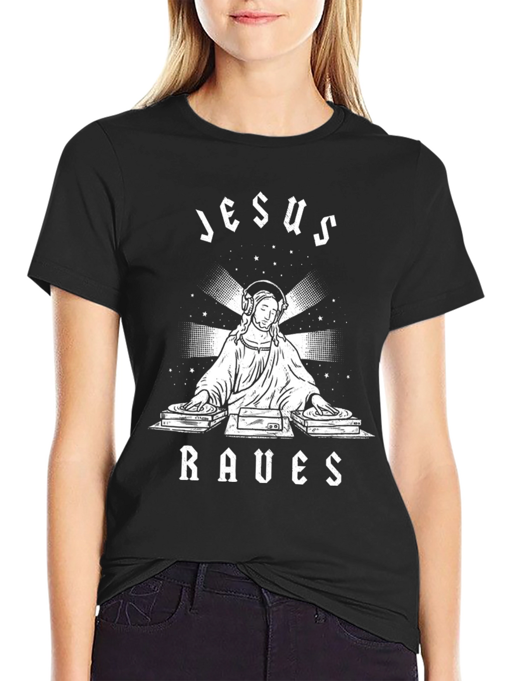 Jesus Raves T-Shirt - Funny EDM Rave Party Tee