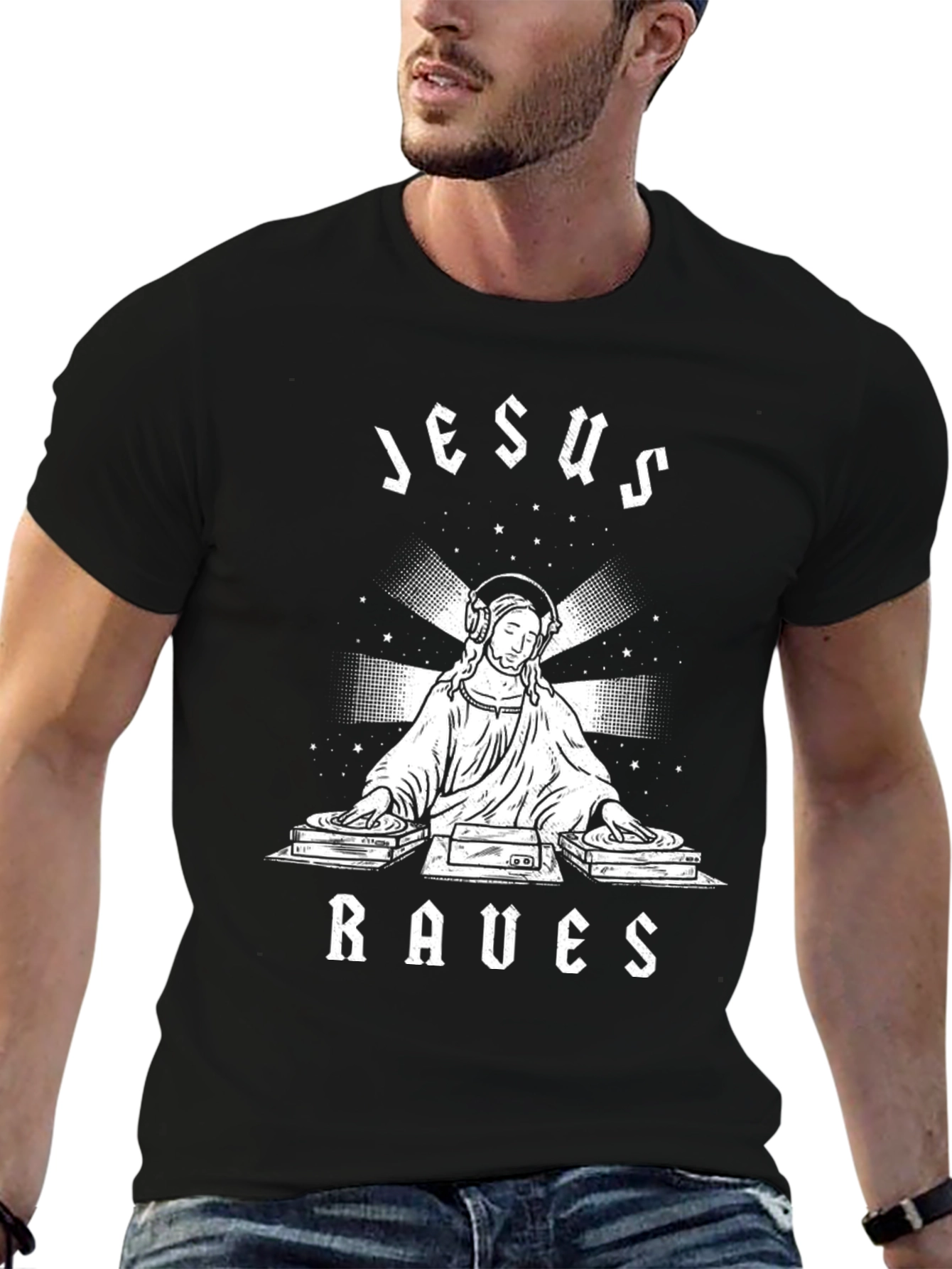 Jesus Raves T-Shirt - Funny EDM Rave Party Tee