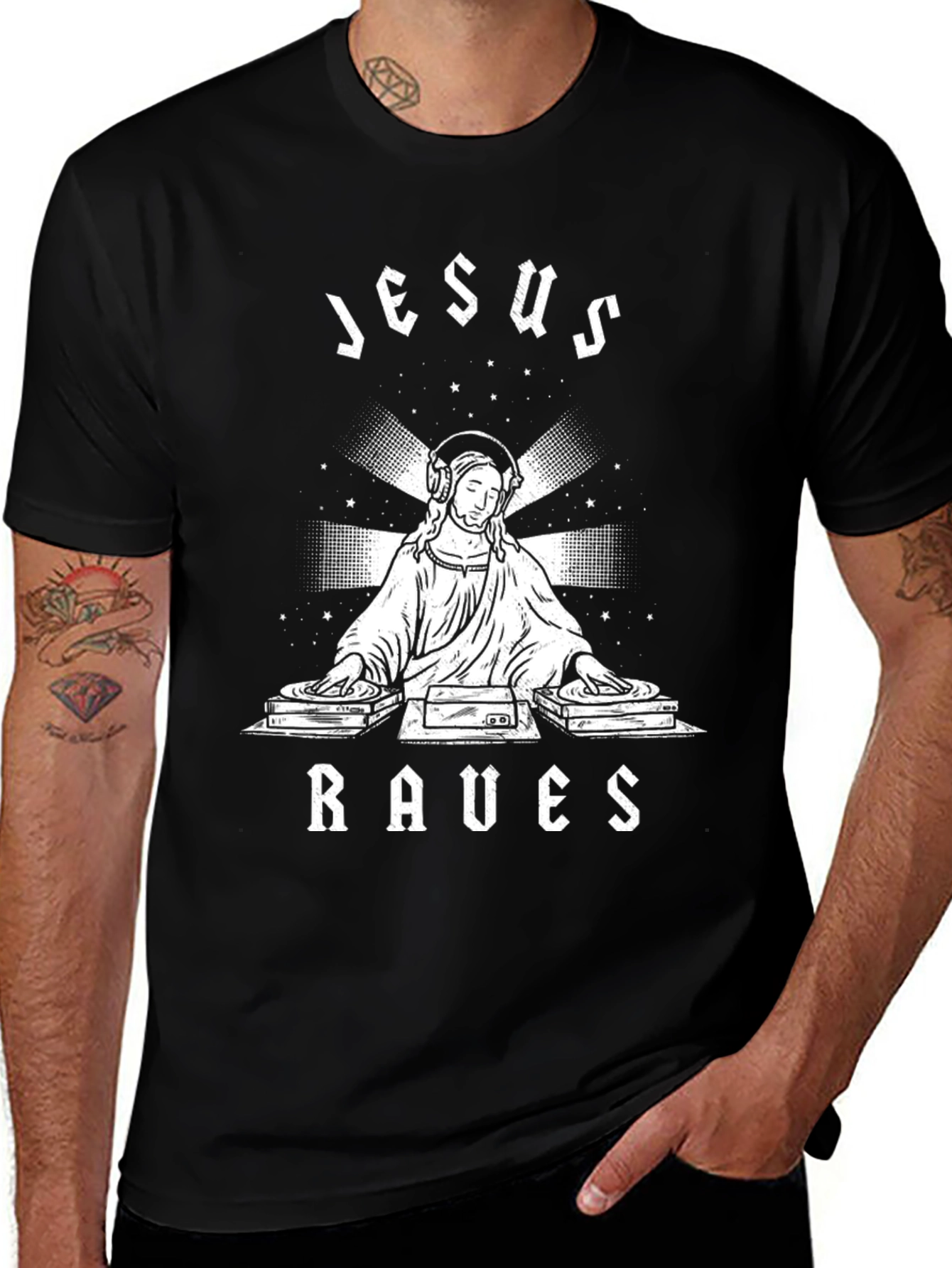 Jesus Raves T-Shirt - Funny EDM Rave Party Tee