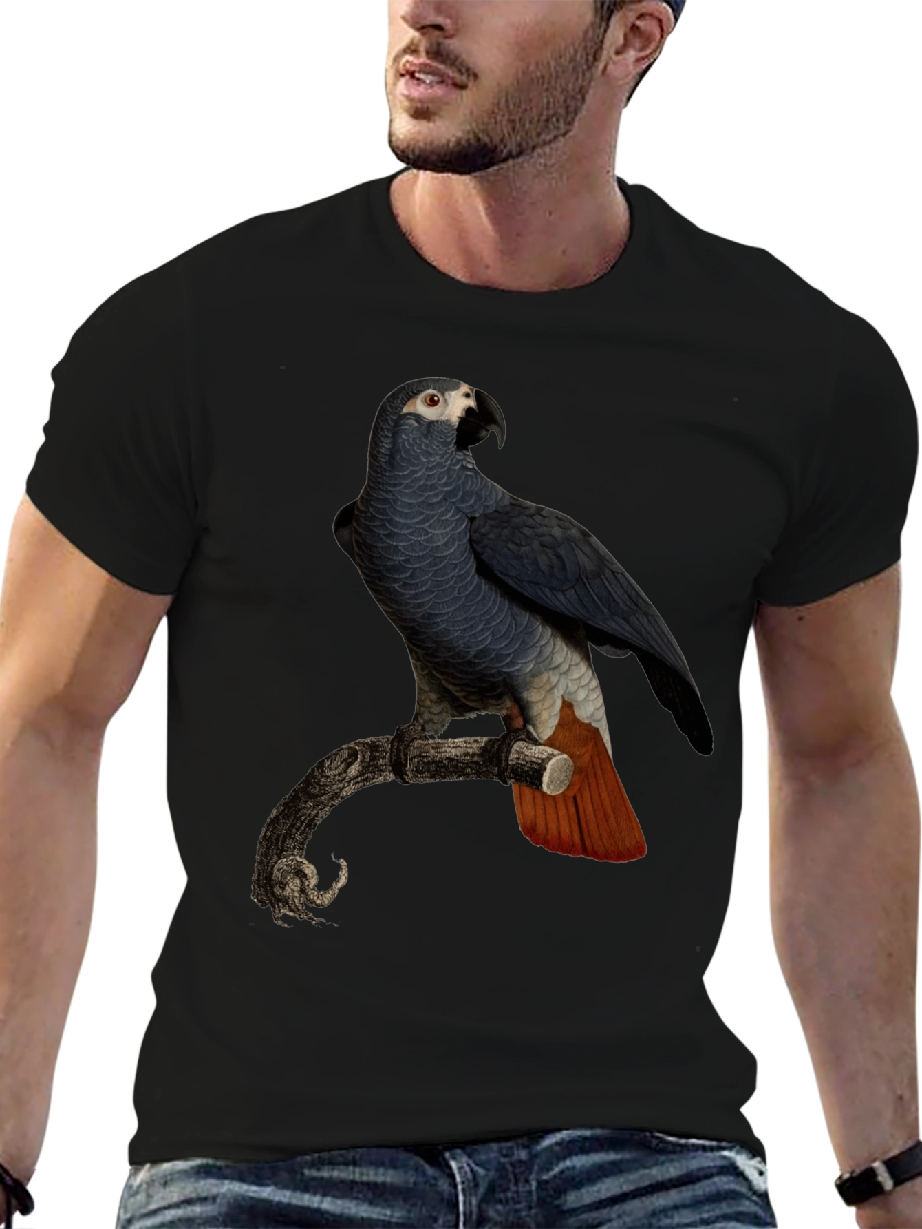 Parrot Graphic T-Shirt - Mens Black Tee