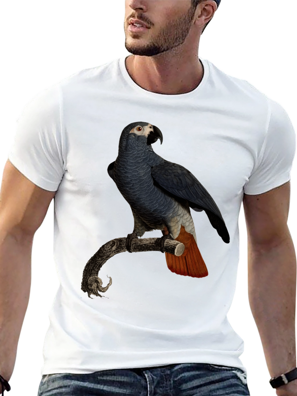 Parrot Graphic T-Shirt - Mens Black Tee