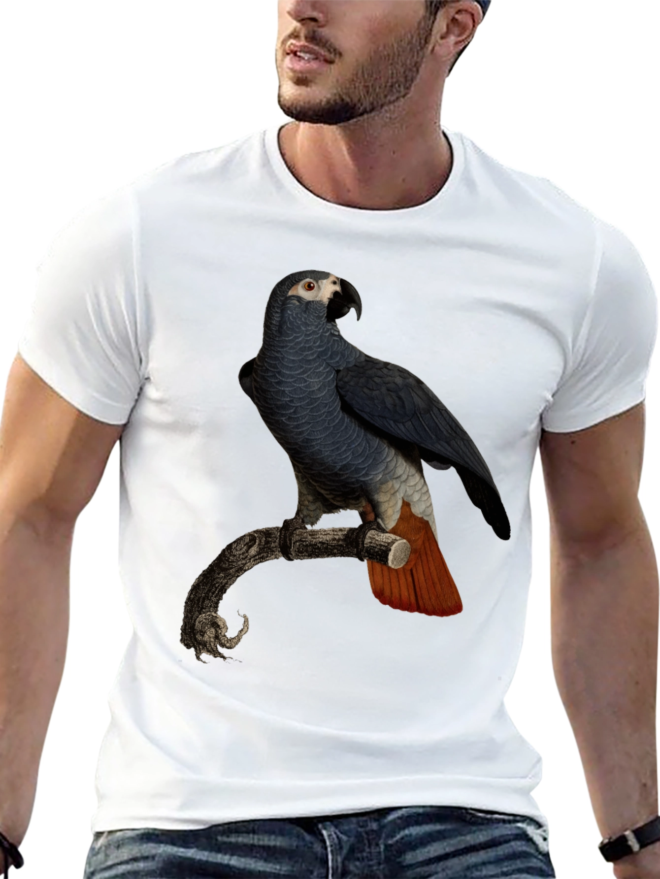 Parrot Graphic T-Shirt - Mens Black Tee