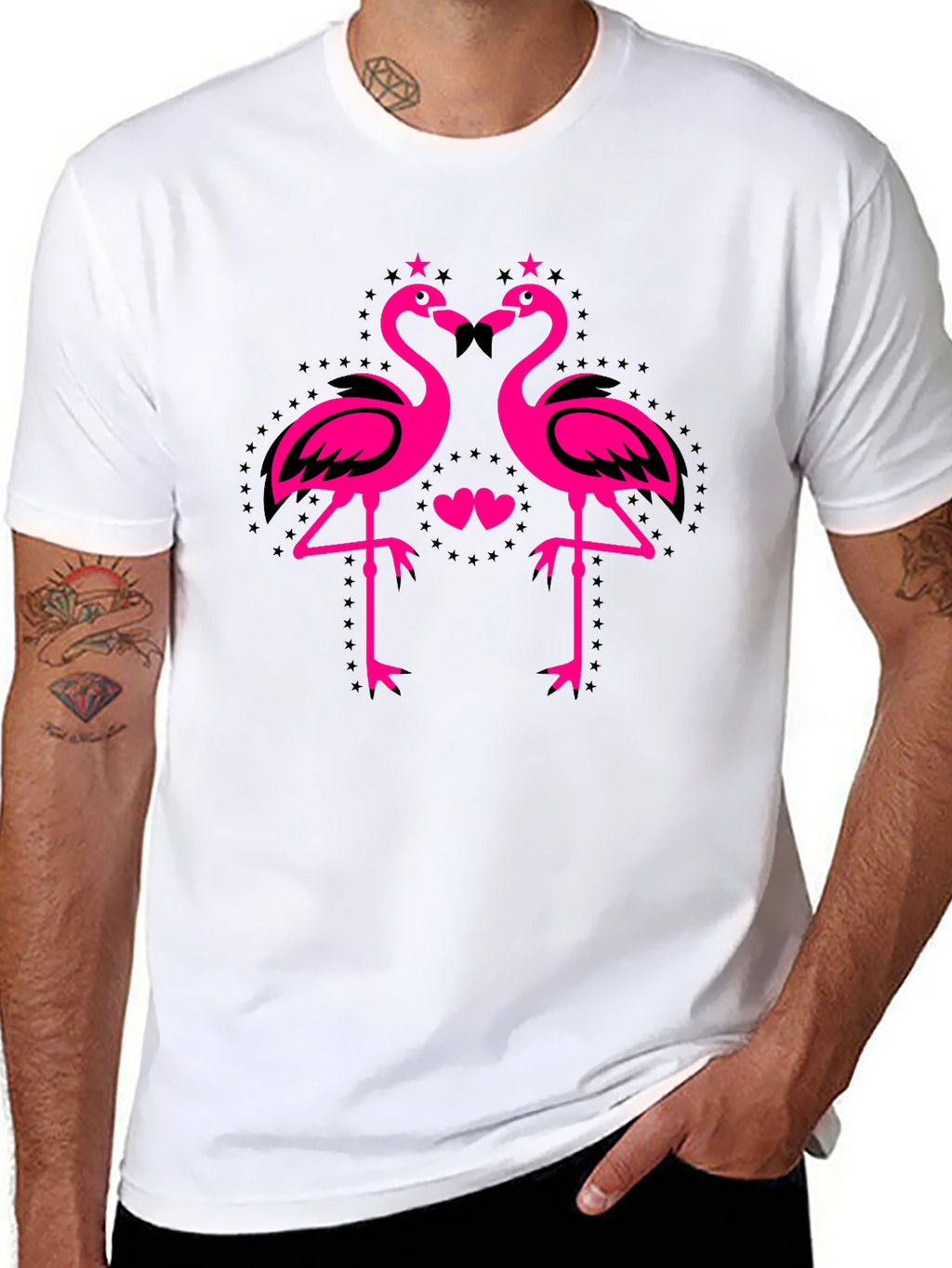 Flamingo Love Tee - Funky Graphic Print Shirt