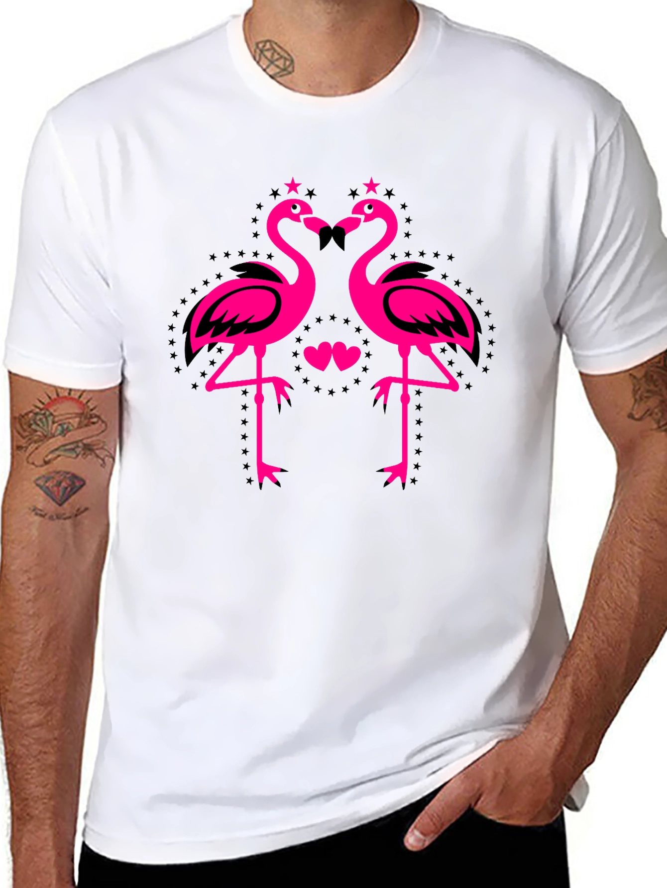 Flamingo Love Tee - Funky Graphic Print Shirt