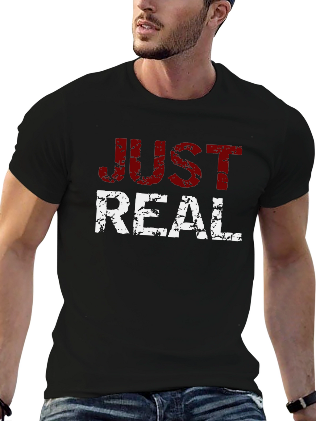 Just Real Distressed Graphic T-Shirt