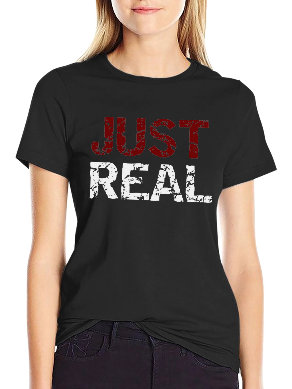 Just Real Distressed Graphic T-Shirt