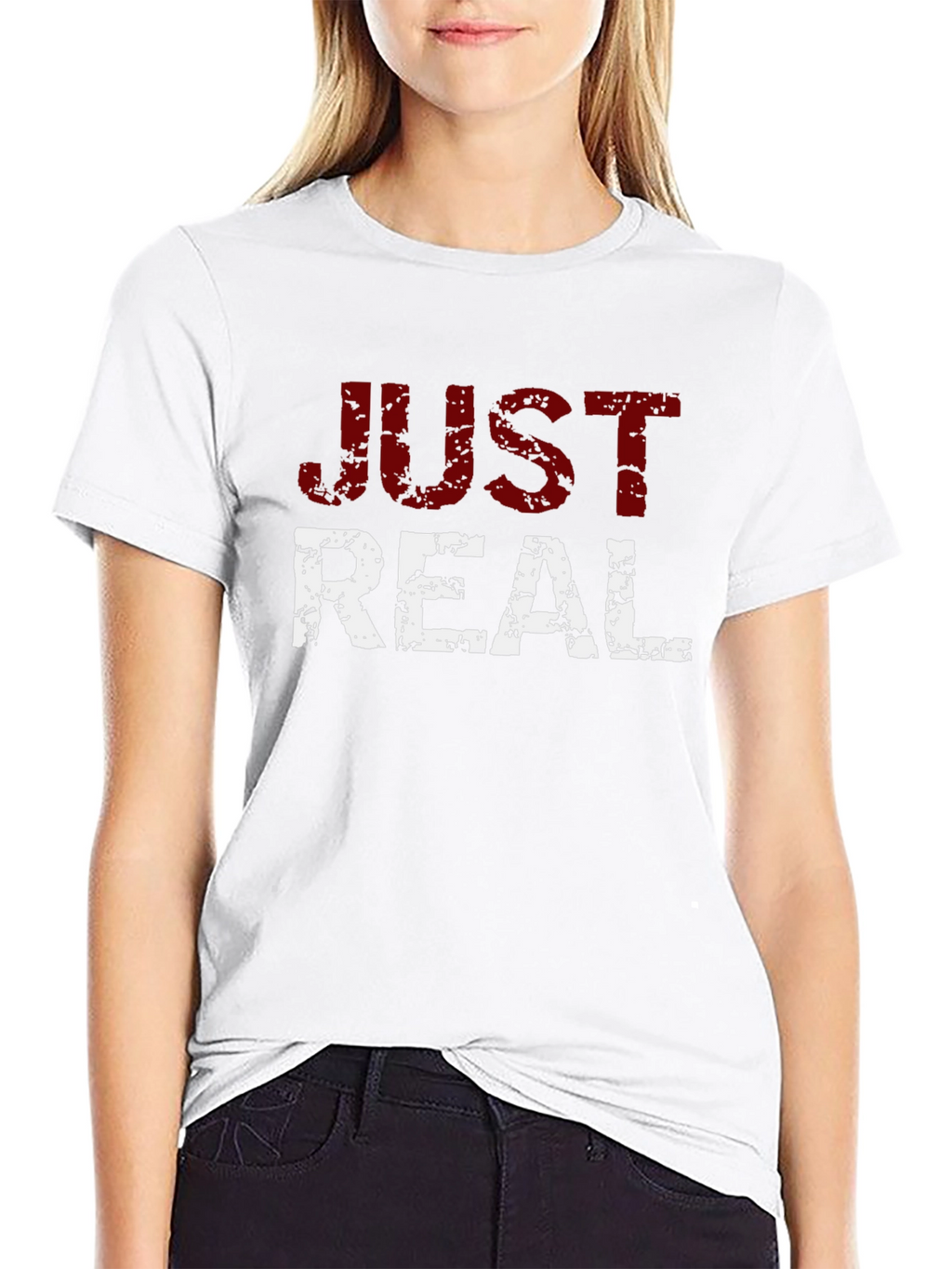 Just Real Distressed Graphic T-Shirt