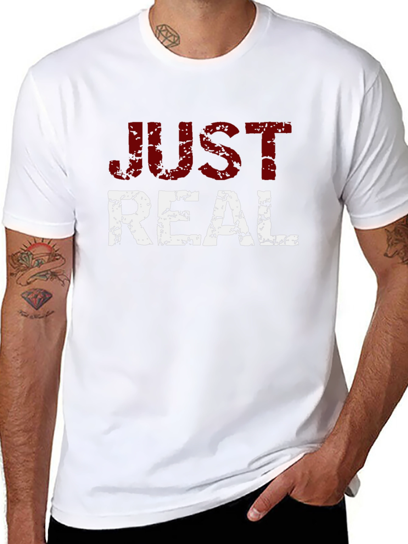 Just Real Distressed Graphic T-Shirt