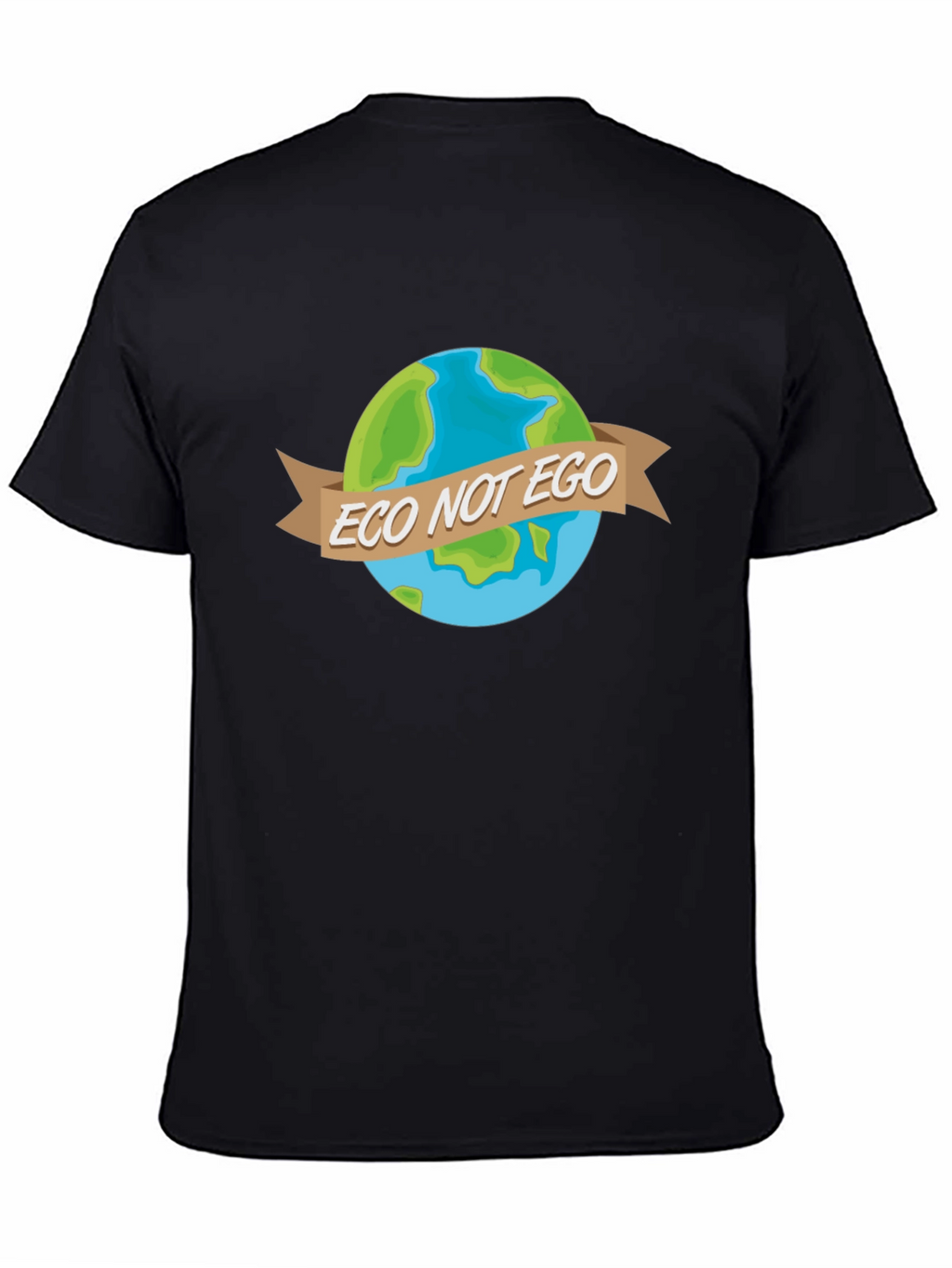 Eco Not Ego Earth Graphic Tee - Black