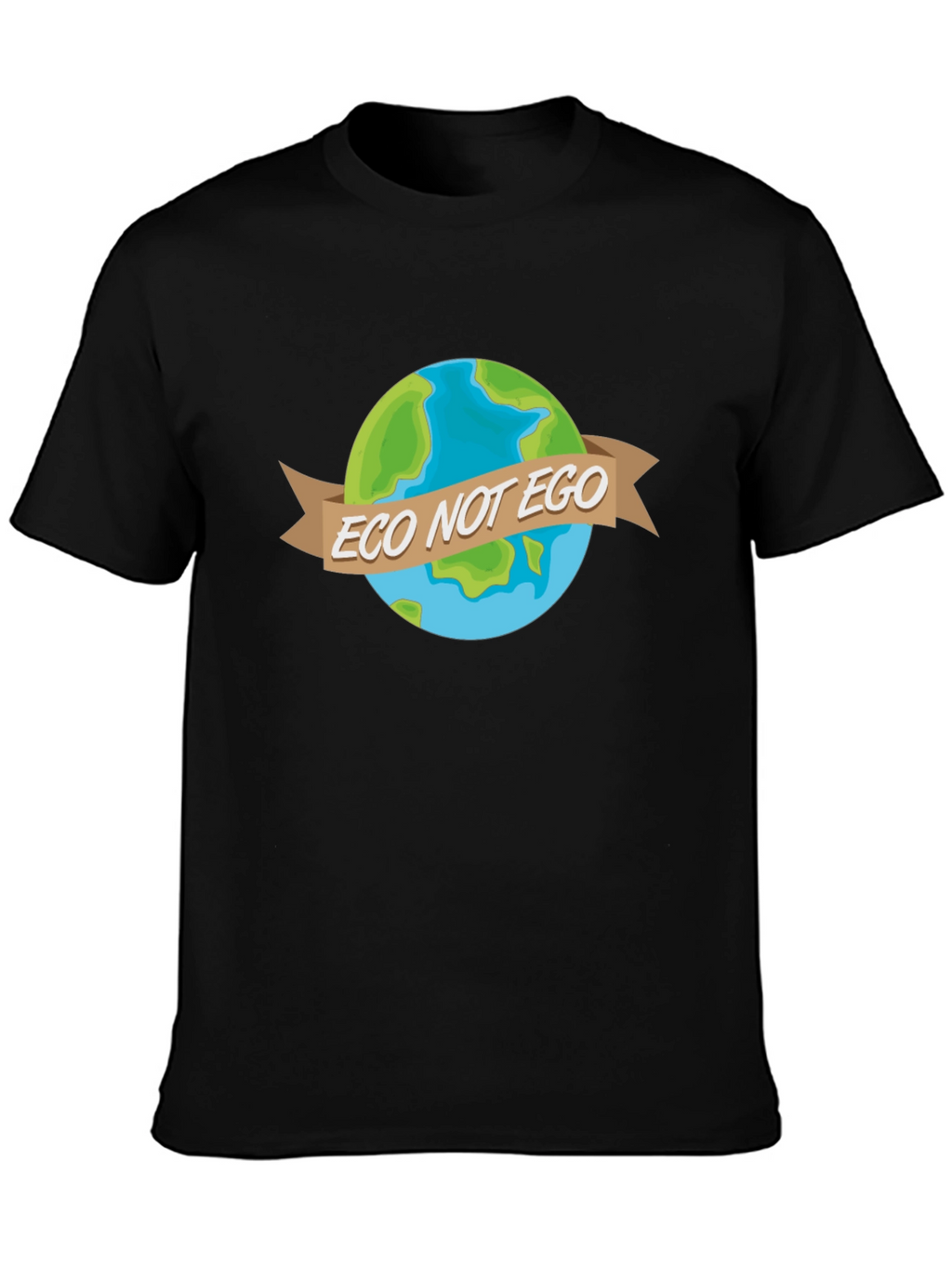 Eco Not Ego Earth Graphic Tee - Black