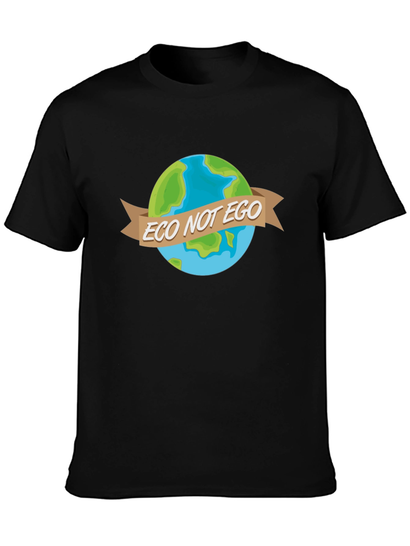 Eco Not Ego Earth Graphic Tee - Black