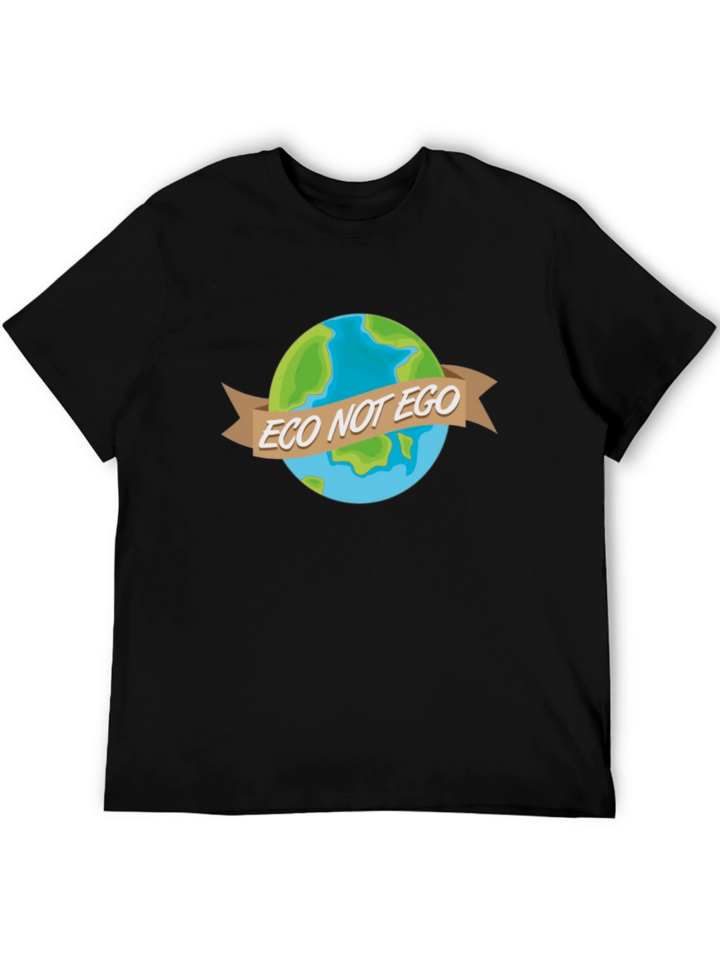 Eco Not Ego Earth Graphic Tee - Black