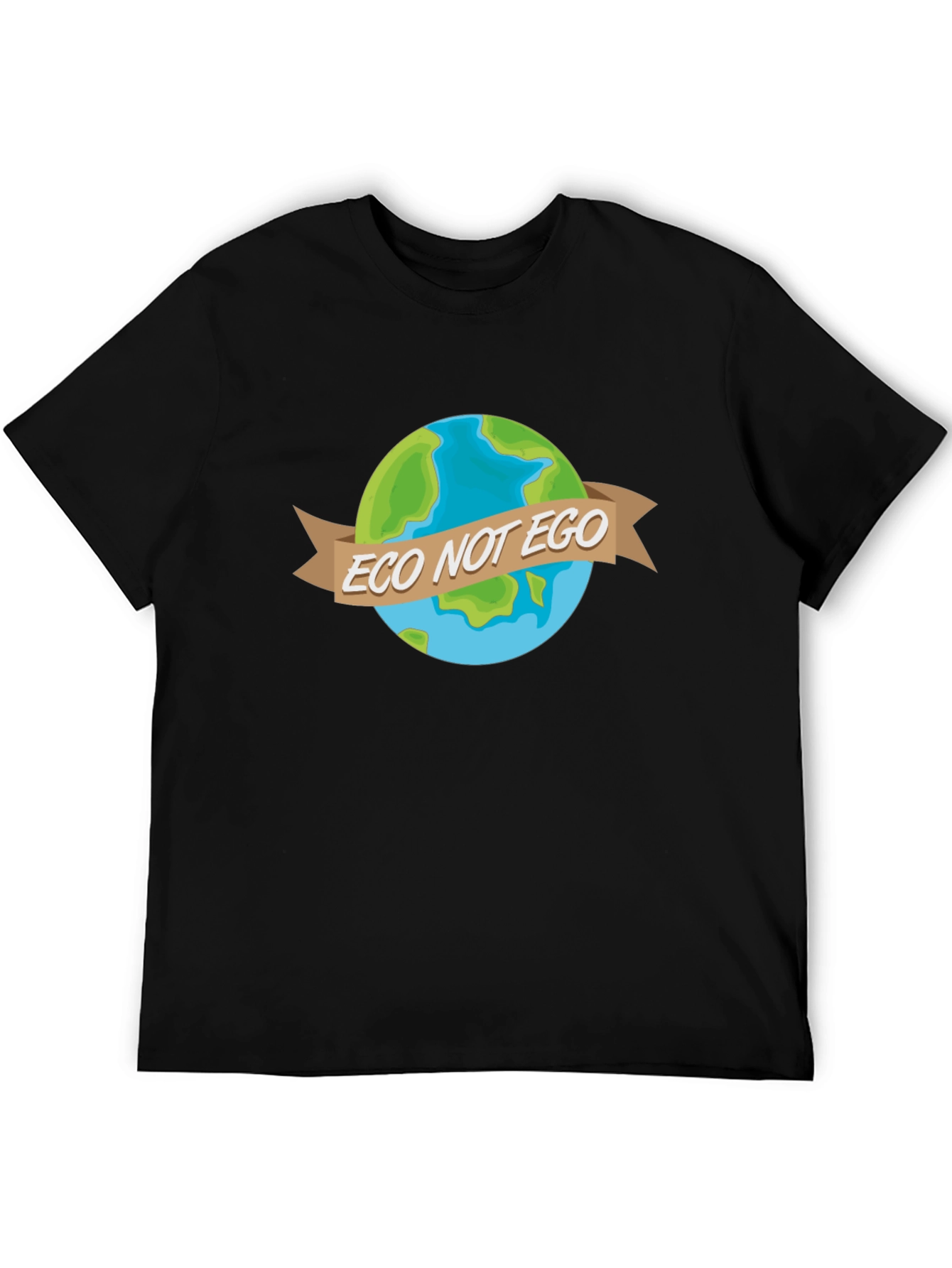 Eco Not Ego Earth Graphic Tee - Black