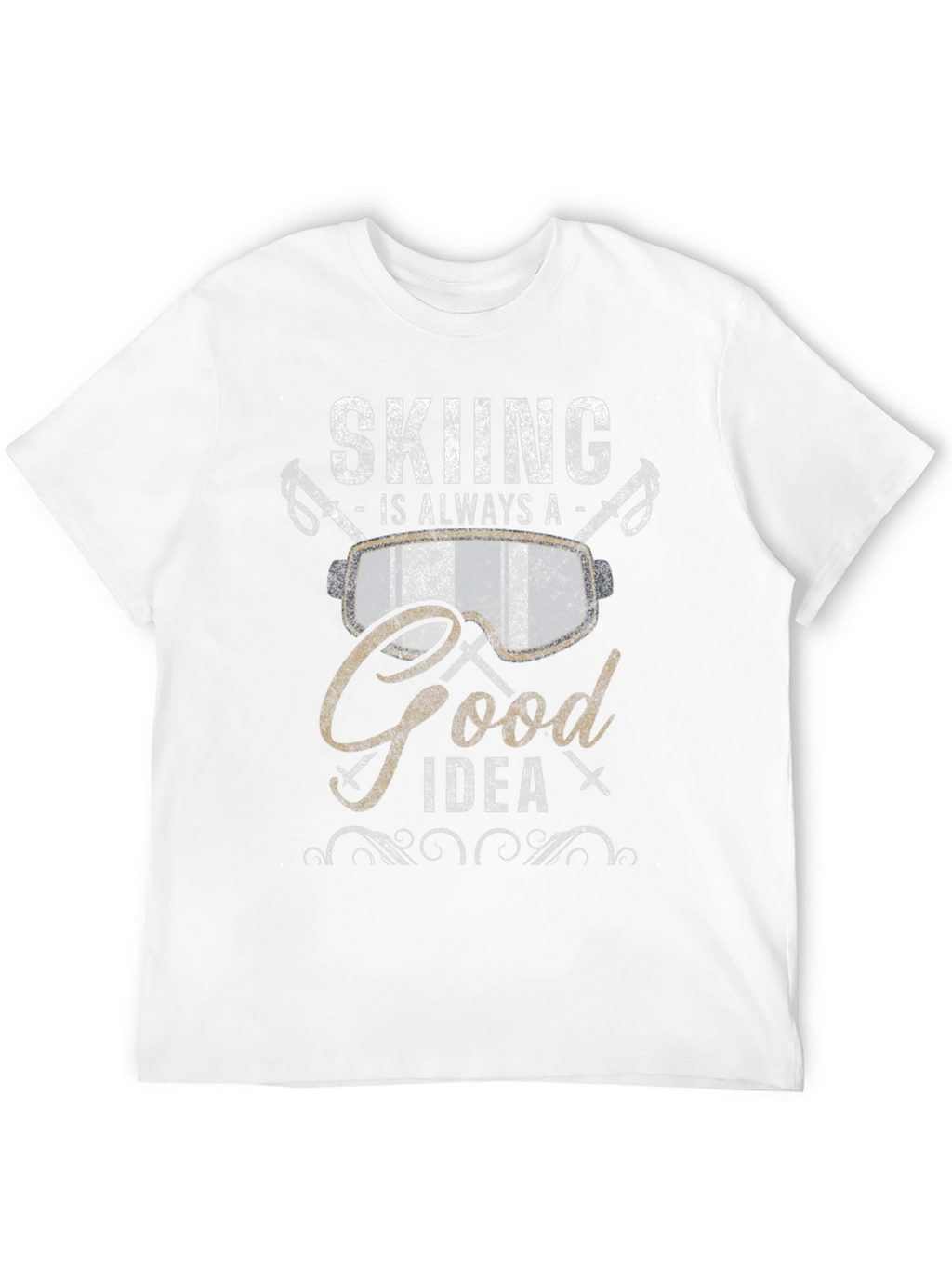 Skiing is Always a Good Idea Black Graphic Tee