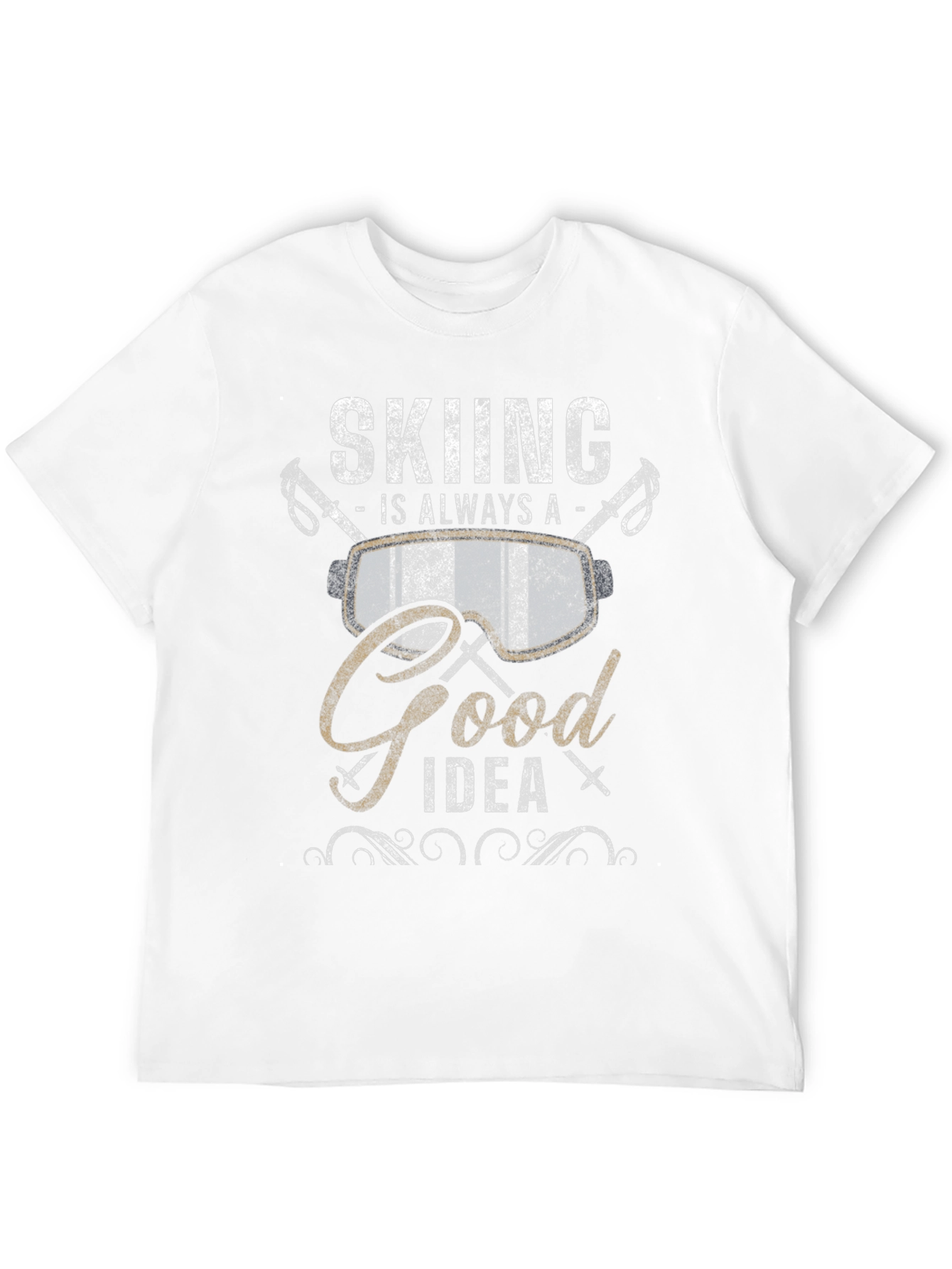 Skiing is Always a Good Idea Black Graphic Tee