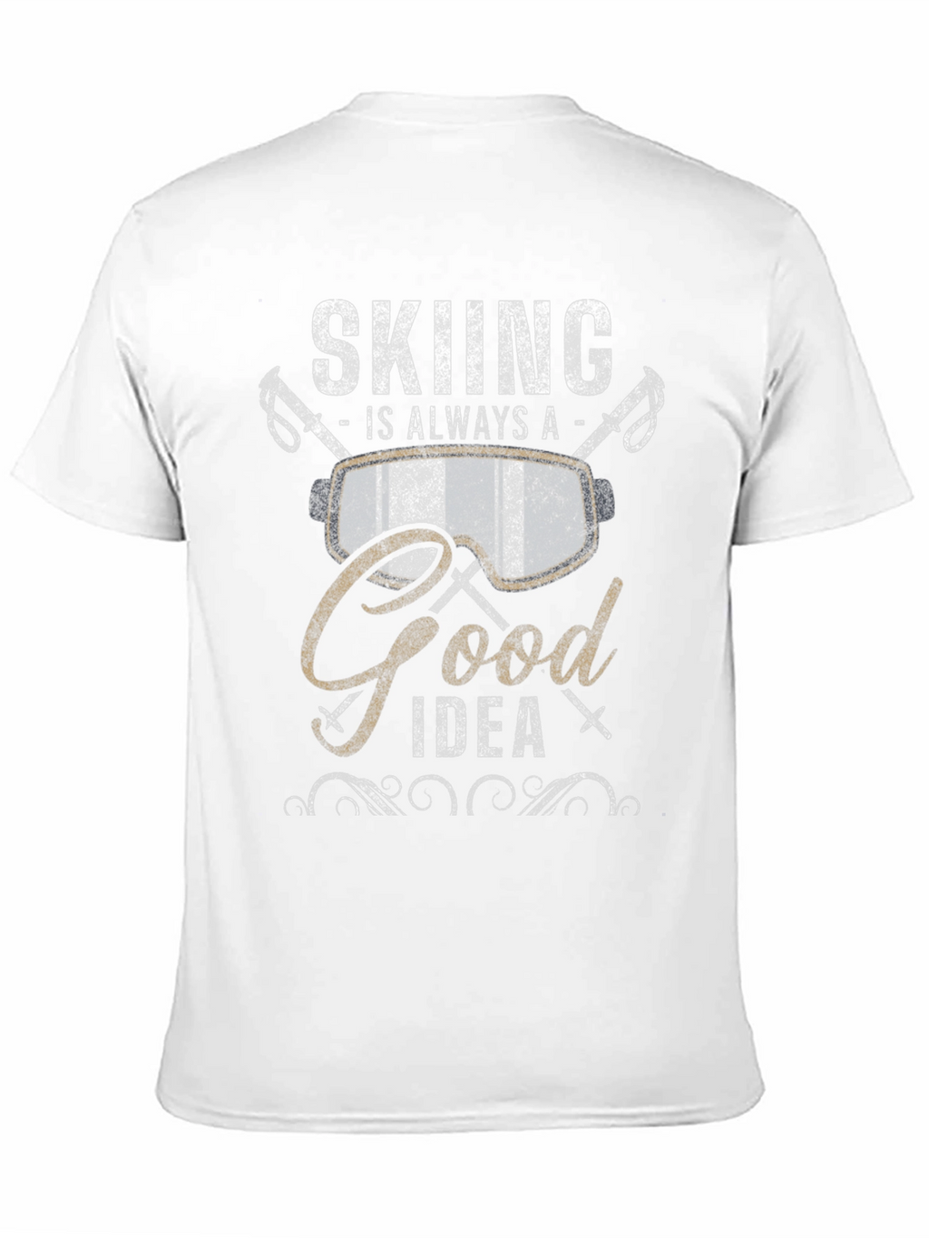 Skiing is Always a Good Idea Black Graphic Tee