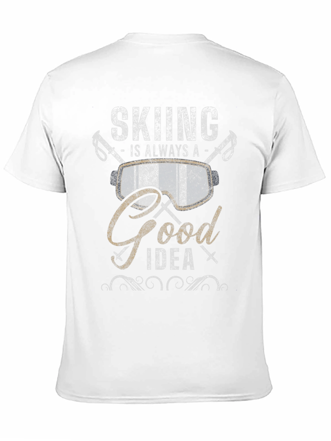 Skiing is Always a Good Idea Black Graphic Tee