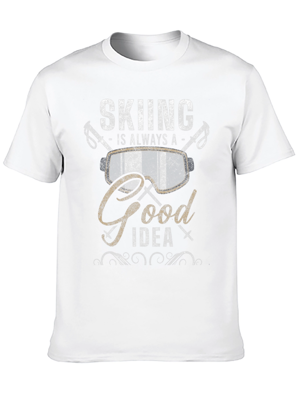Skiing is Always a Good Idea Black Graphic Tee