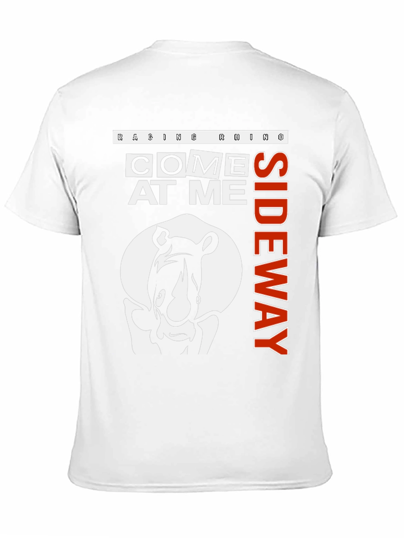 Raging Rhino Come At Me Sideway Black Graphic T-Shirt