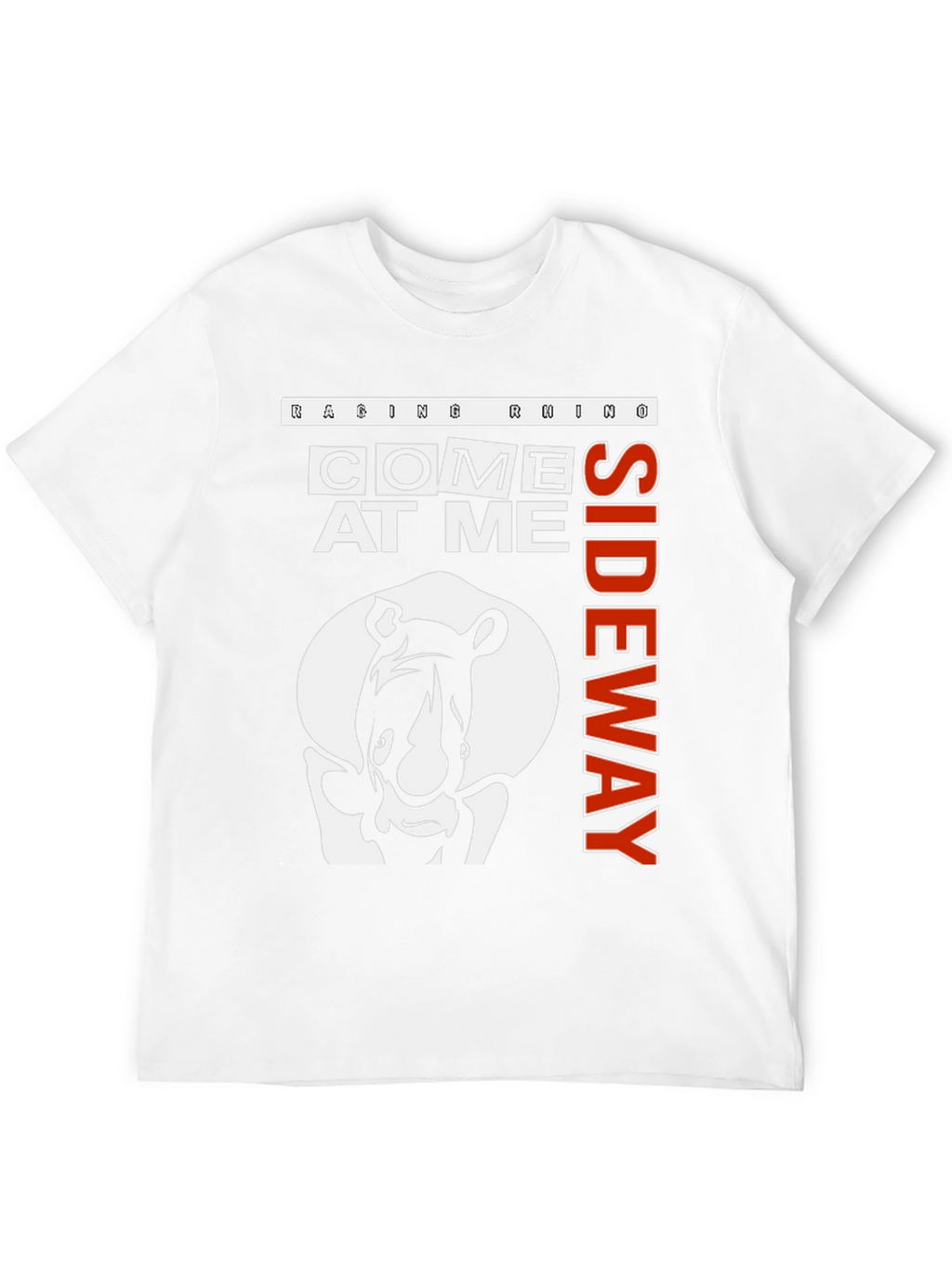 Raging Rhino Come At Me Sideway Black Graphic T-Shirt