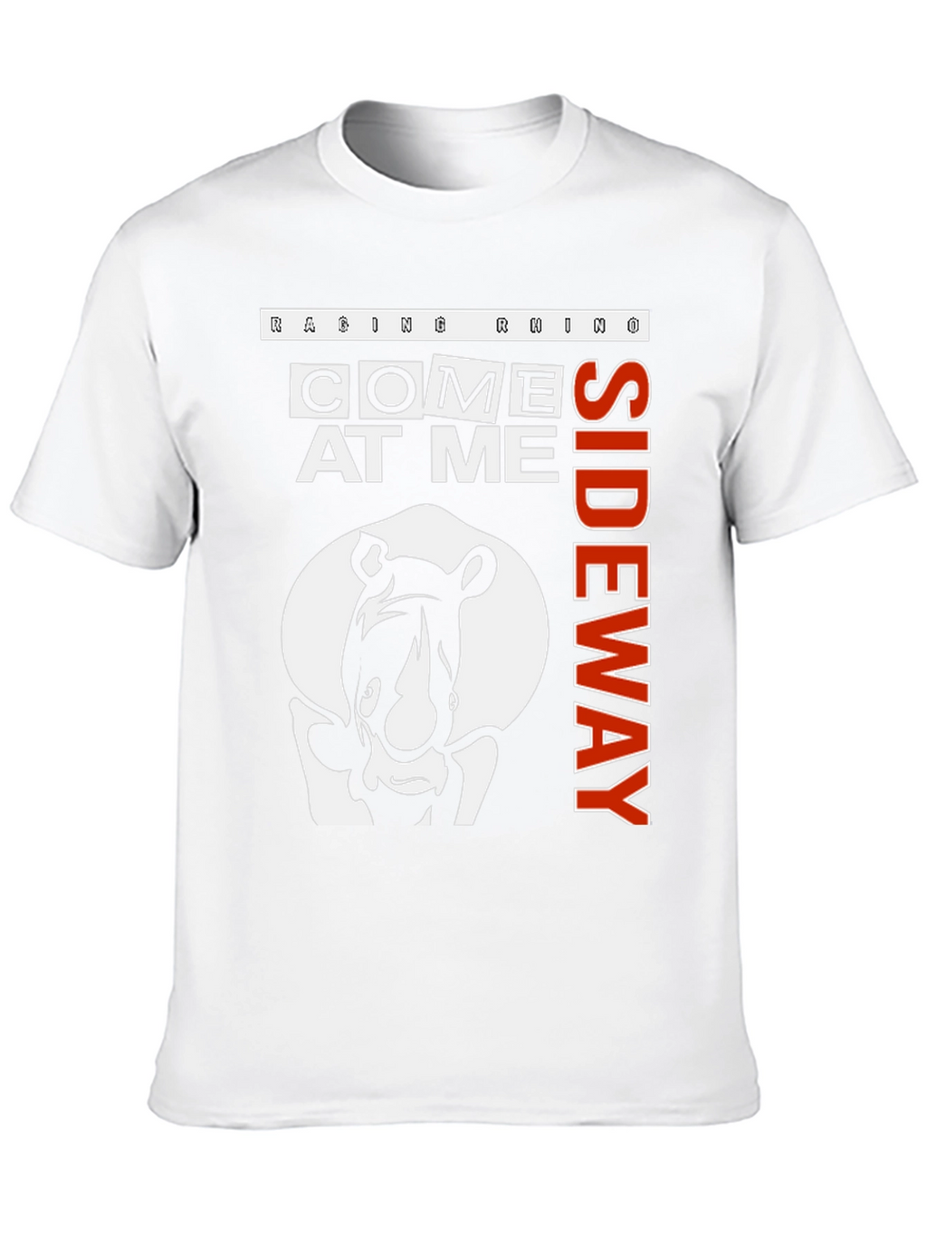Raging Rhino Come At Me Sideway Black Graphic T-Shirt