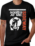 Raging Rhino Come At Me Sideway Black Graphic T-Shirt
