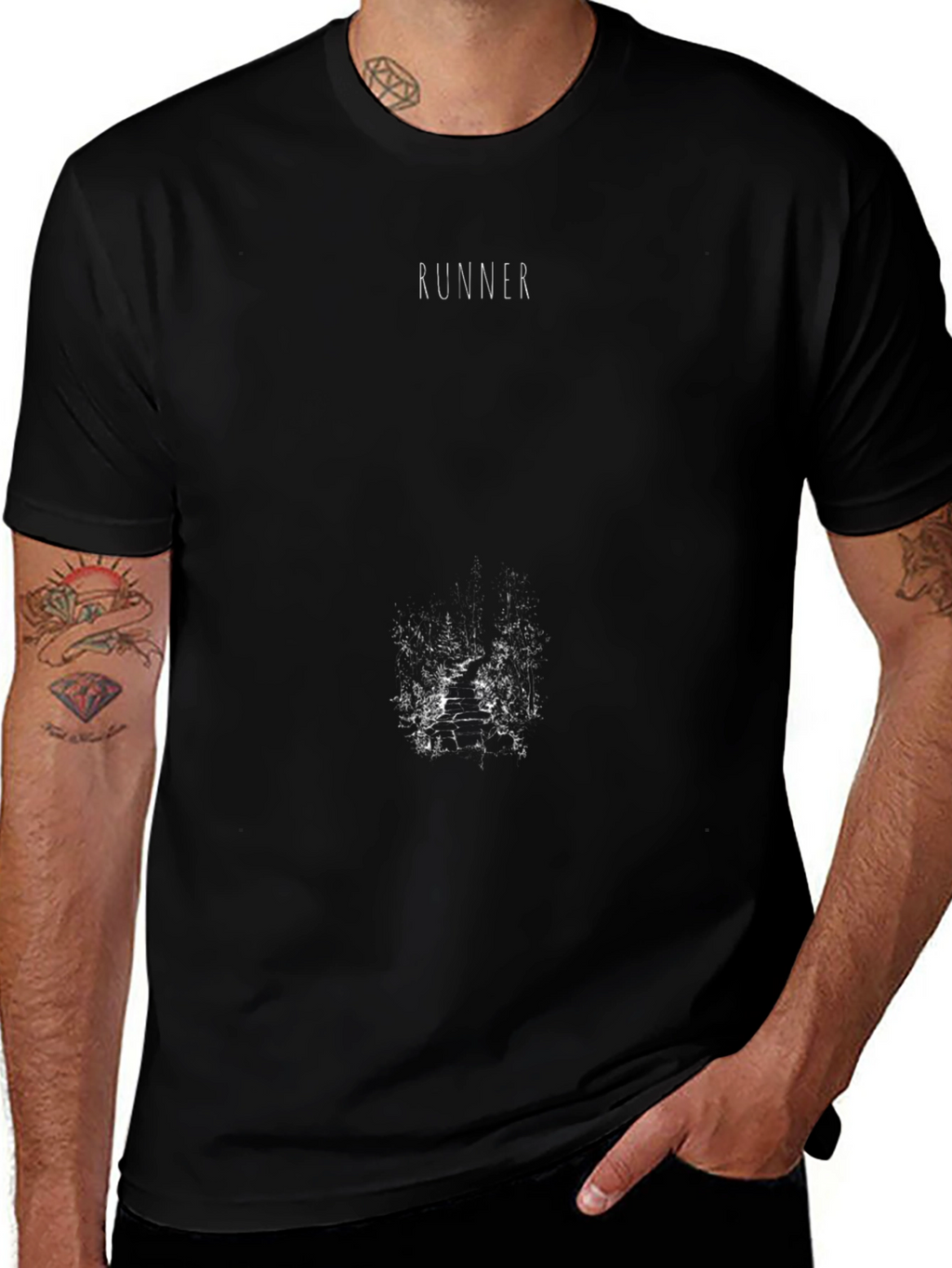 Runner Black Graphic Tee
