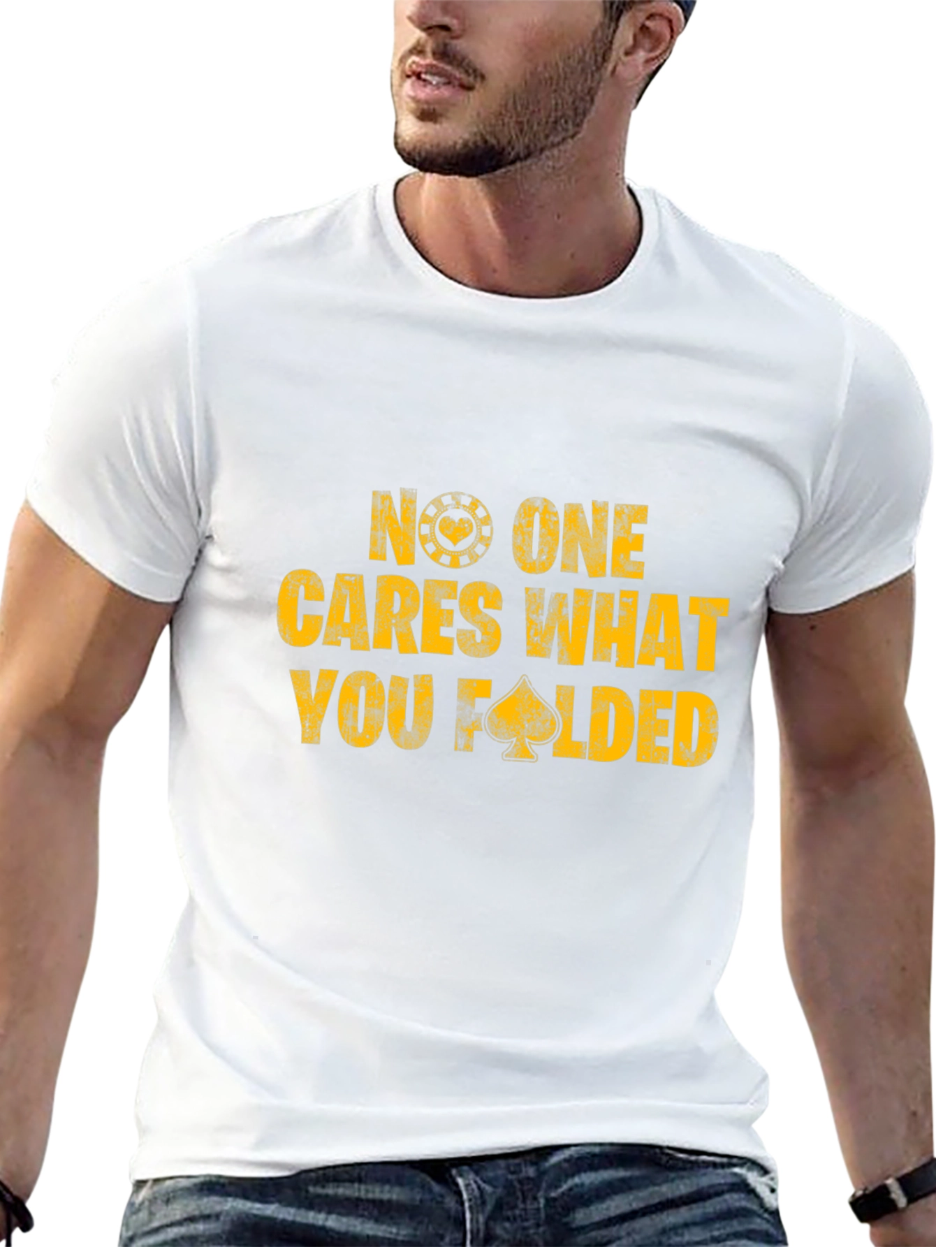 Poker No One Cares What You Folded Black T-Shirt