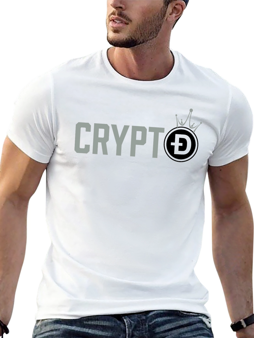 Crypto DOGE Crown T-Shirt - Black Graphic Tee