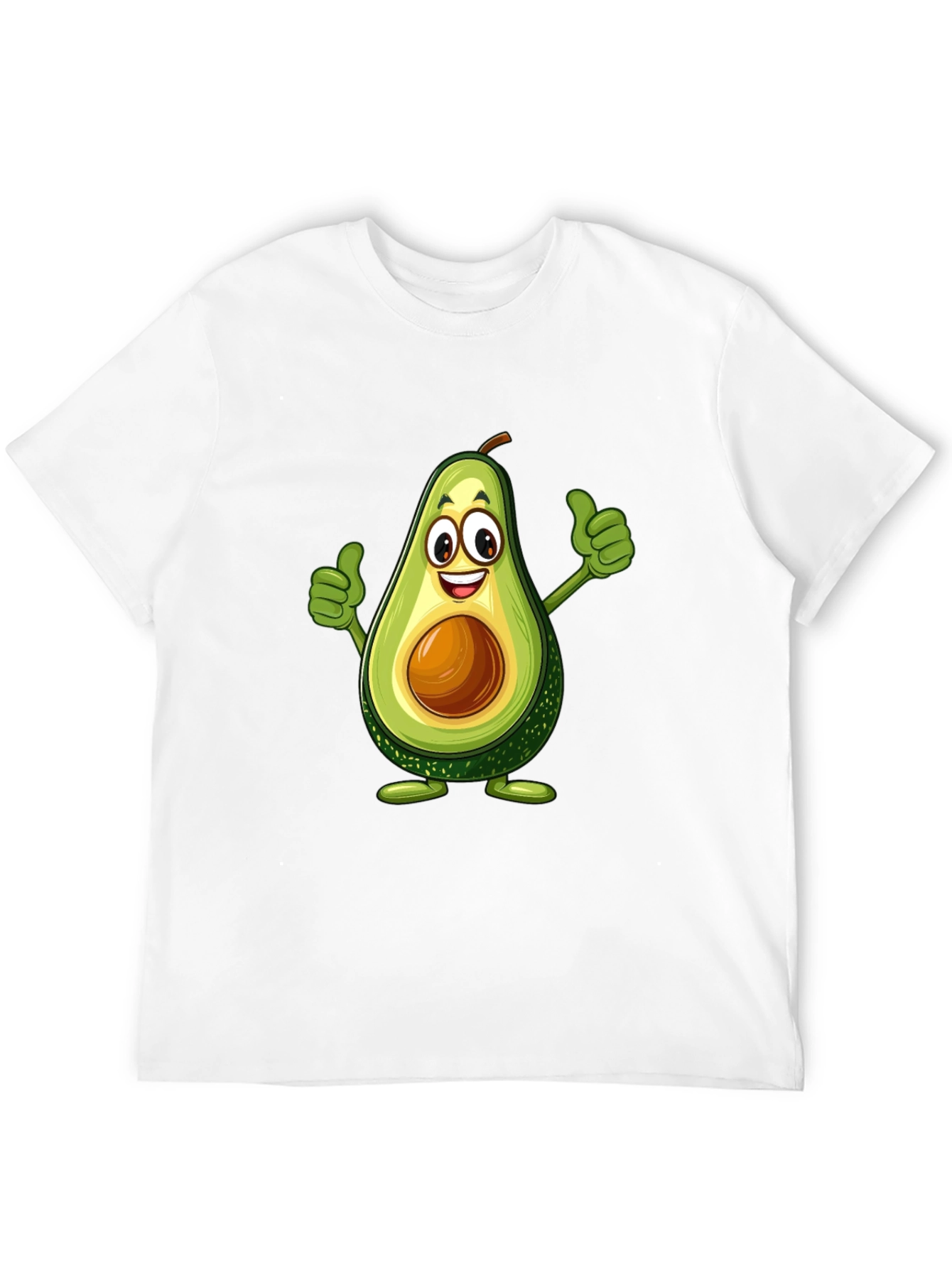 Avocado Cartoon Graphic Black T-Shirt