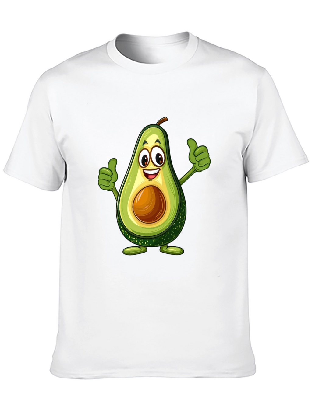 Avocado Cartoon Graphic Black T-Shirt
