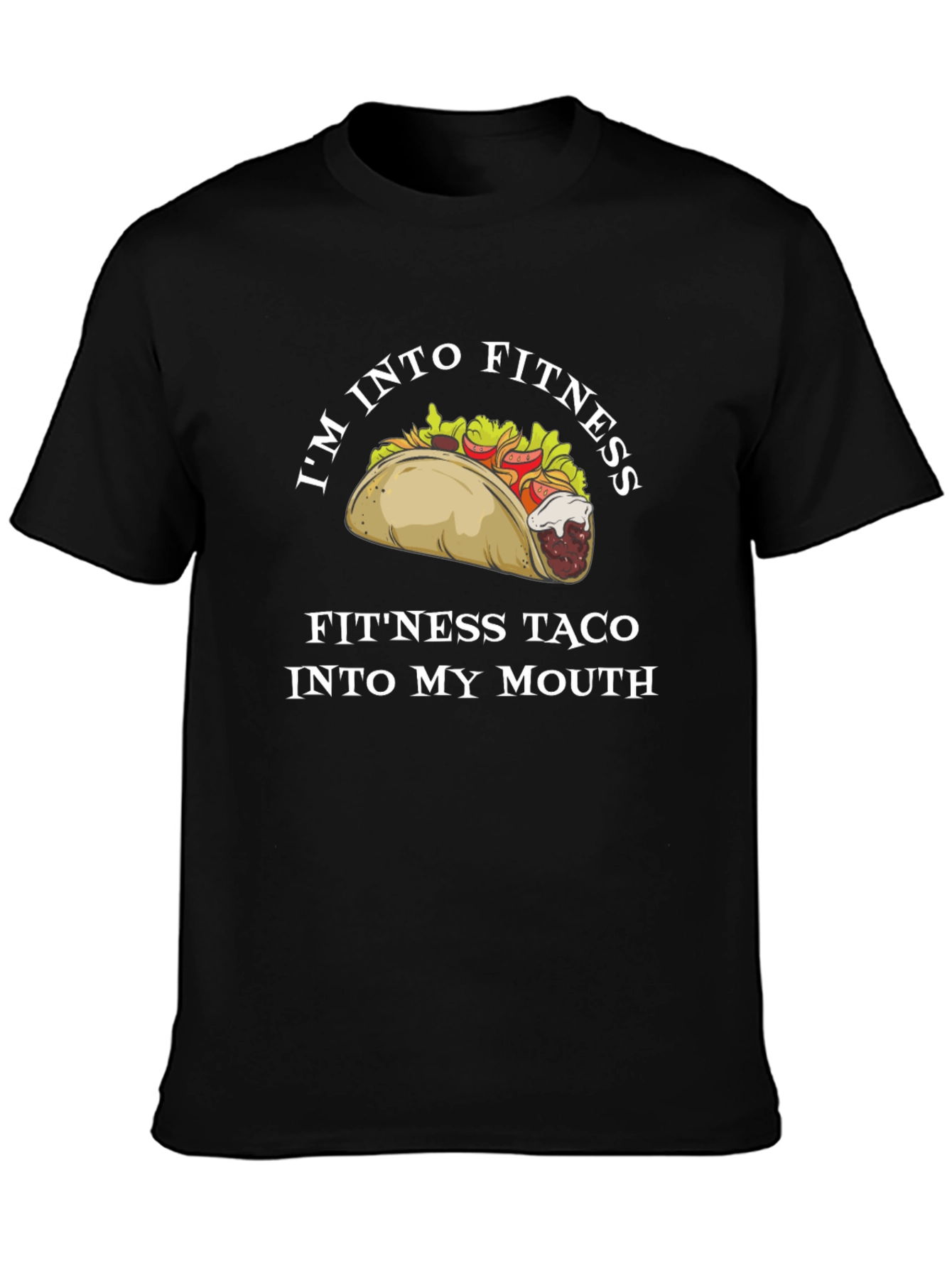 Fitness Taco Graphic Tee - Humorous Workout Shirt