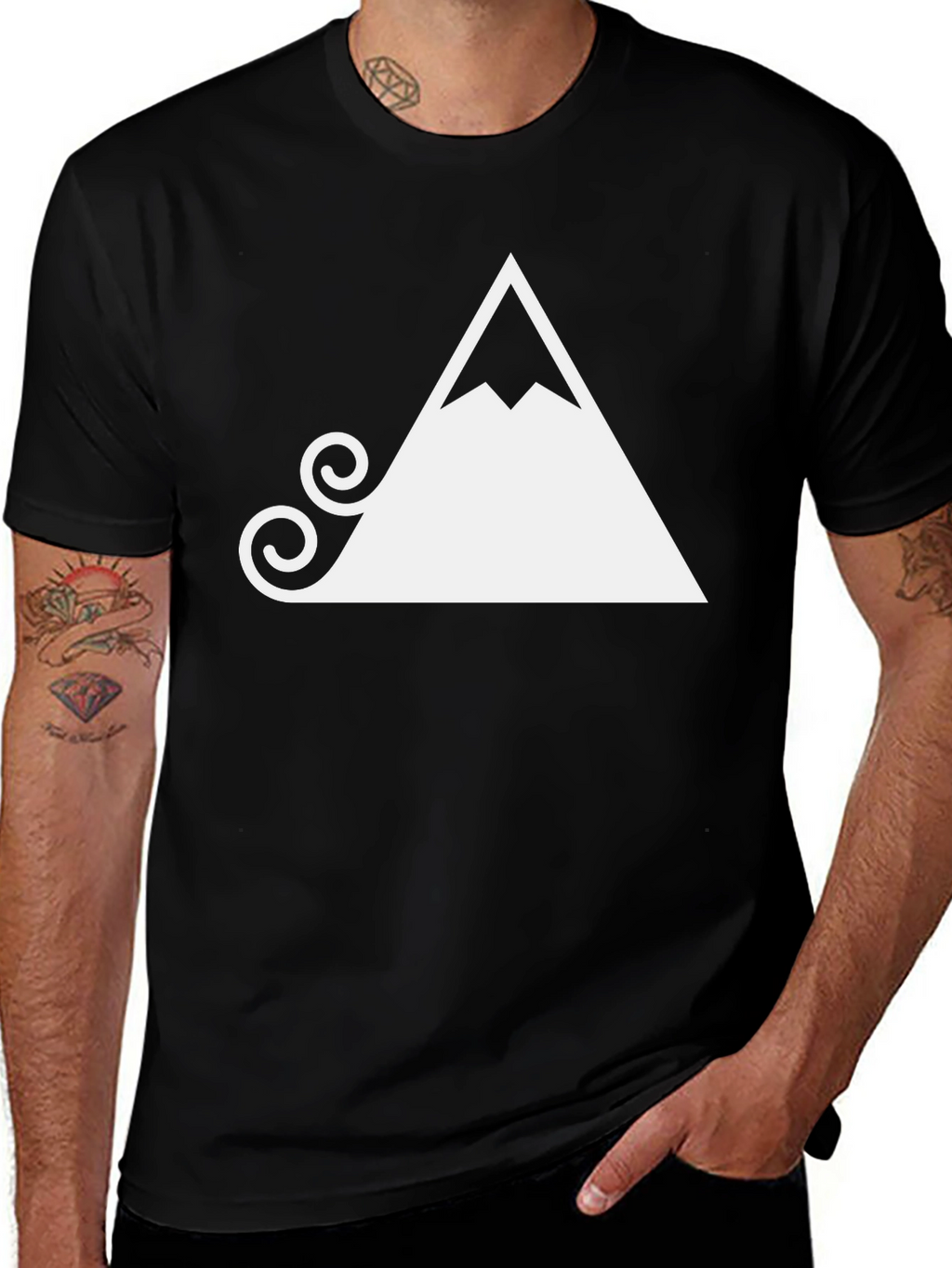 Mountain Graphic Tee - Black Stylish