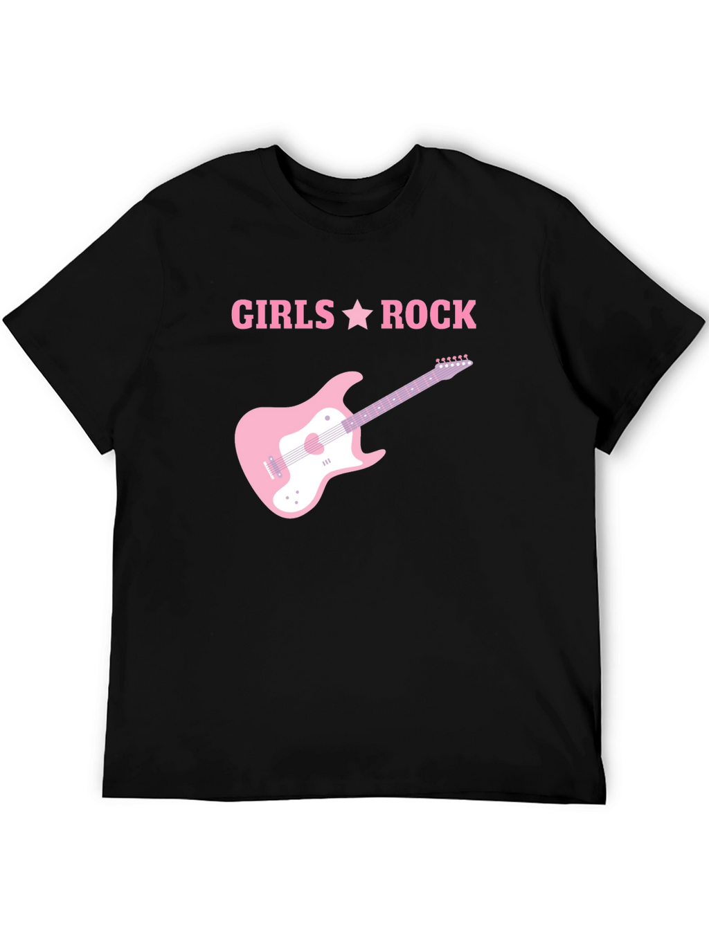 Girls Rock Pink Guitar T-Shirt