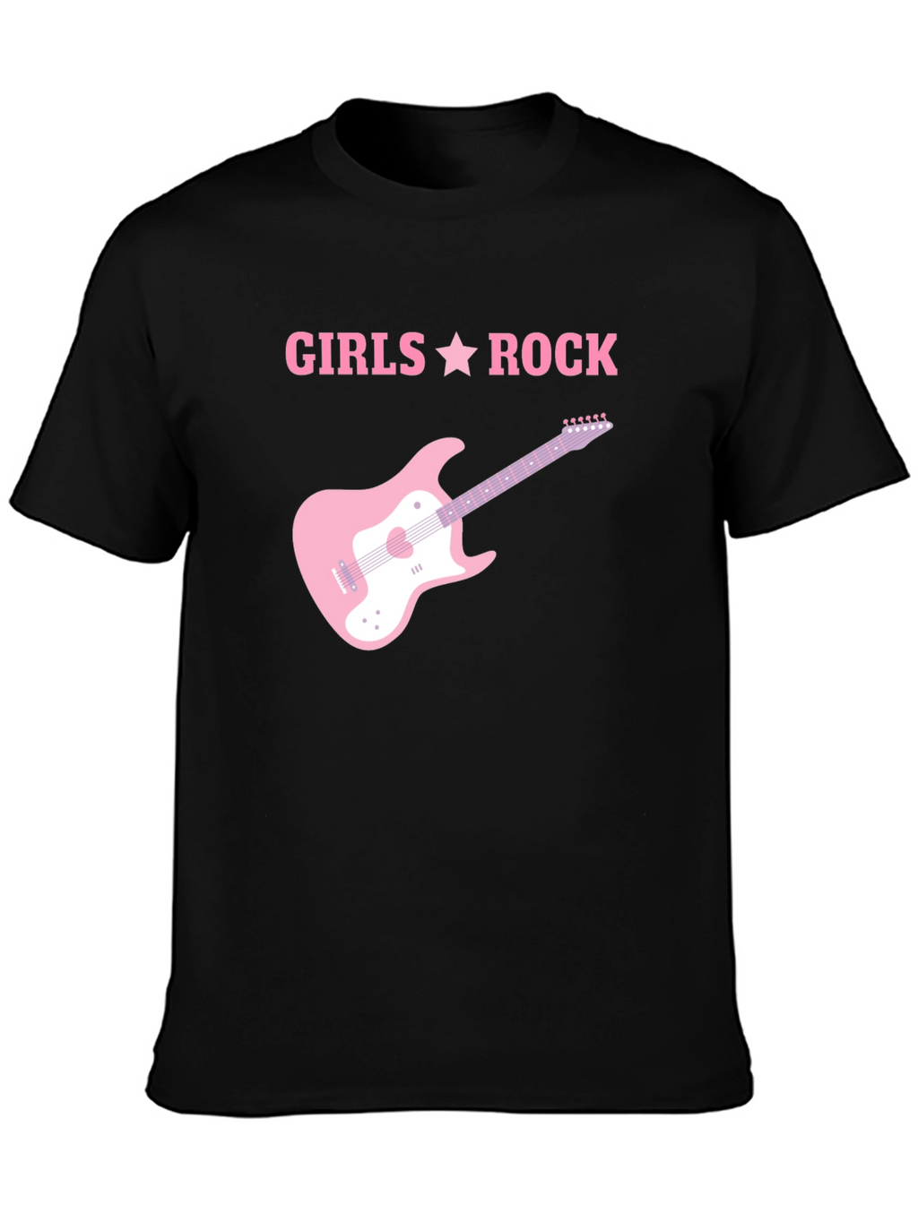 Girls Rock Pink Guitar T-Shirt