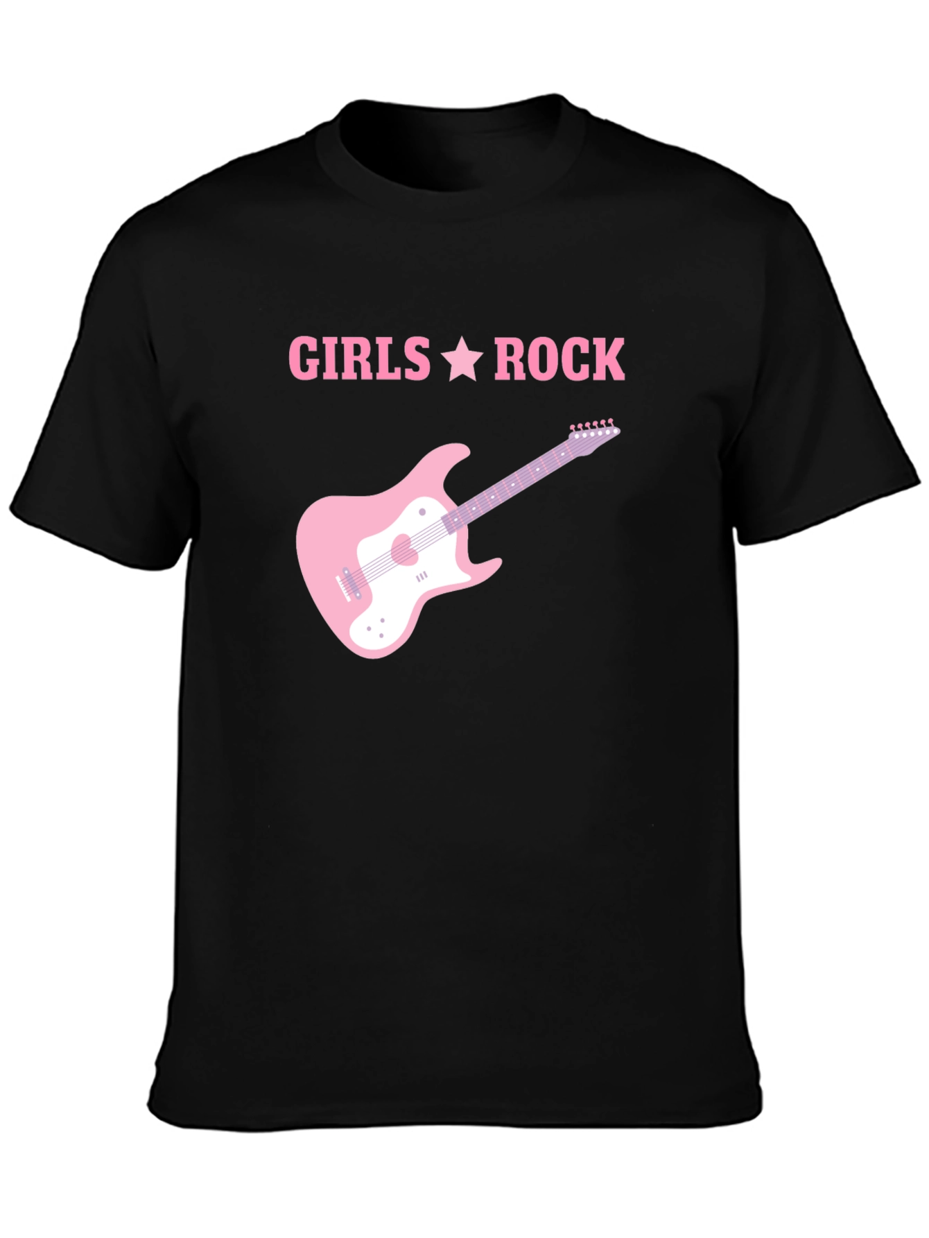 Girls Rock Pink Guitar T-Shirt