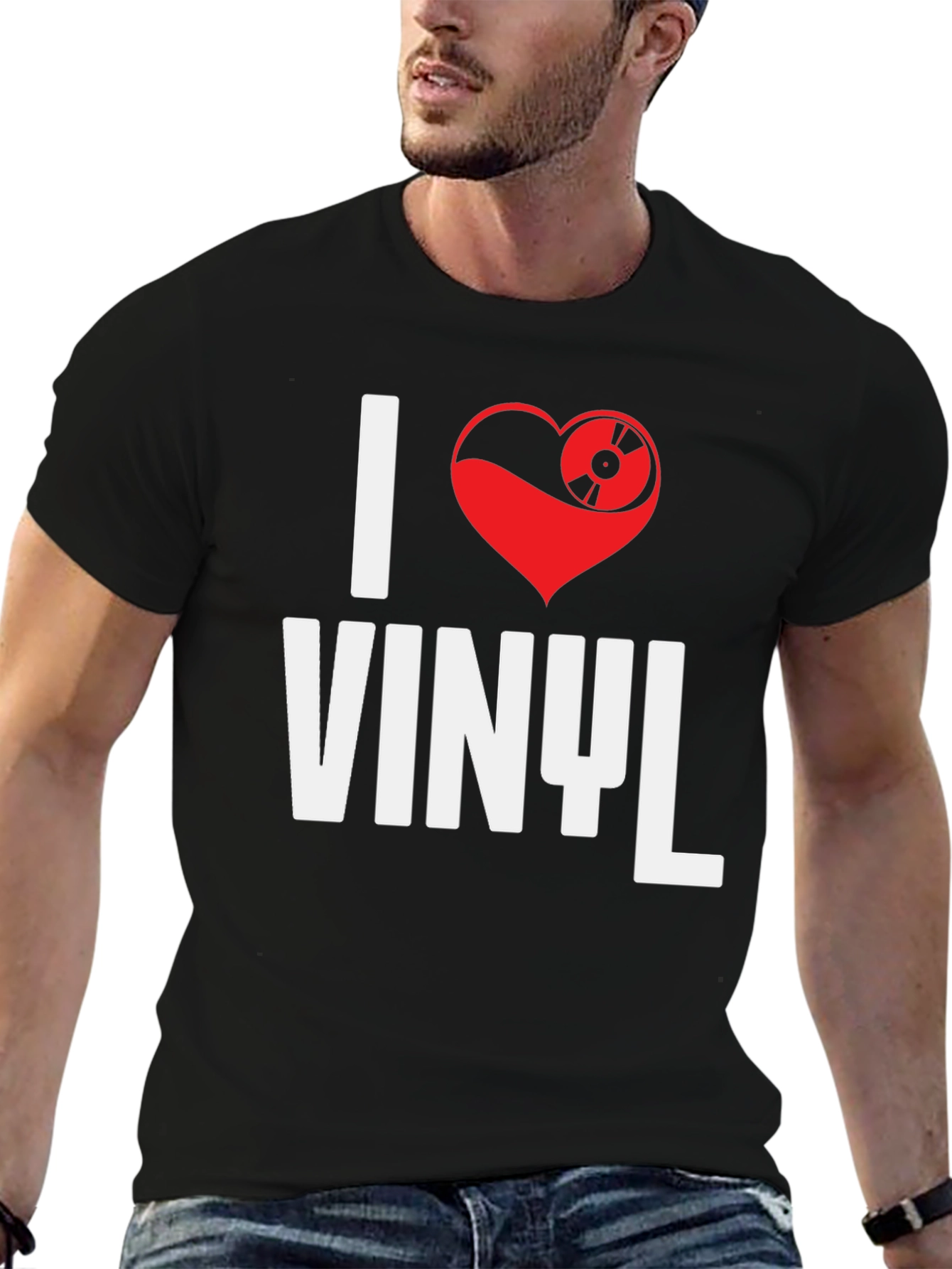 I Love Vinyl Graphic Tee - Music Lover T-Shirt