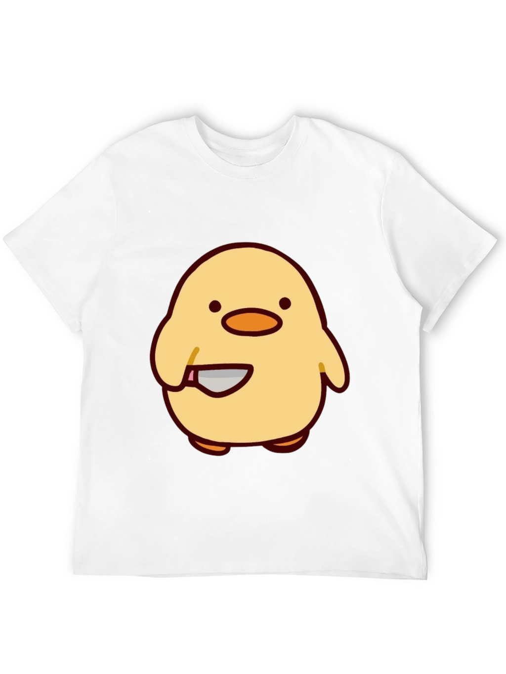 Cute Chick with Knife Graphic Tee - Black
