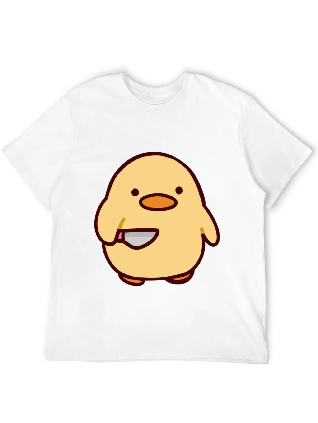 Cute Chick with Knife Graphic Tee - Black