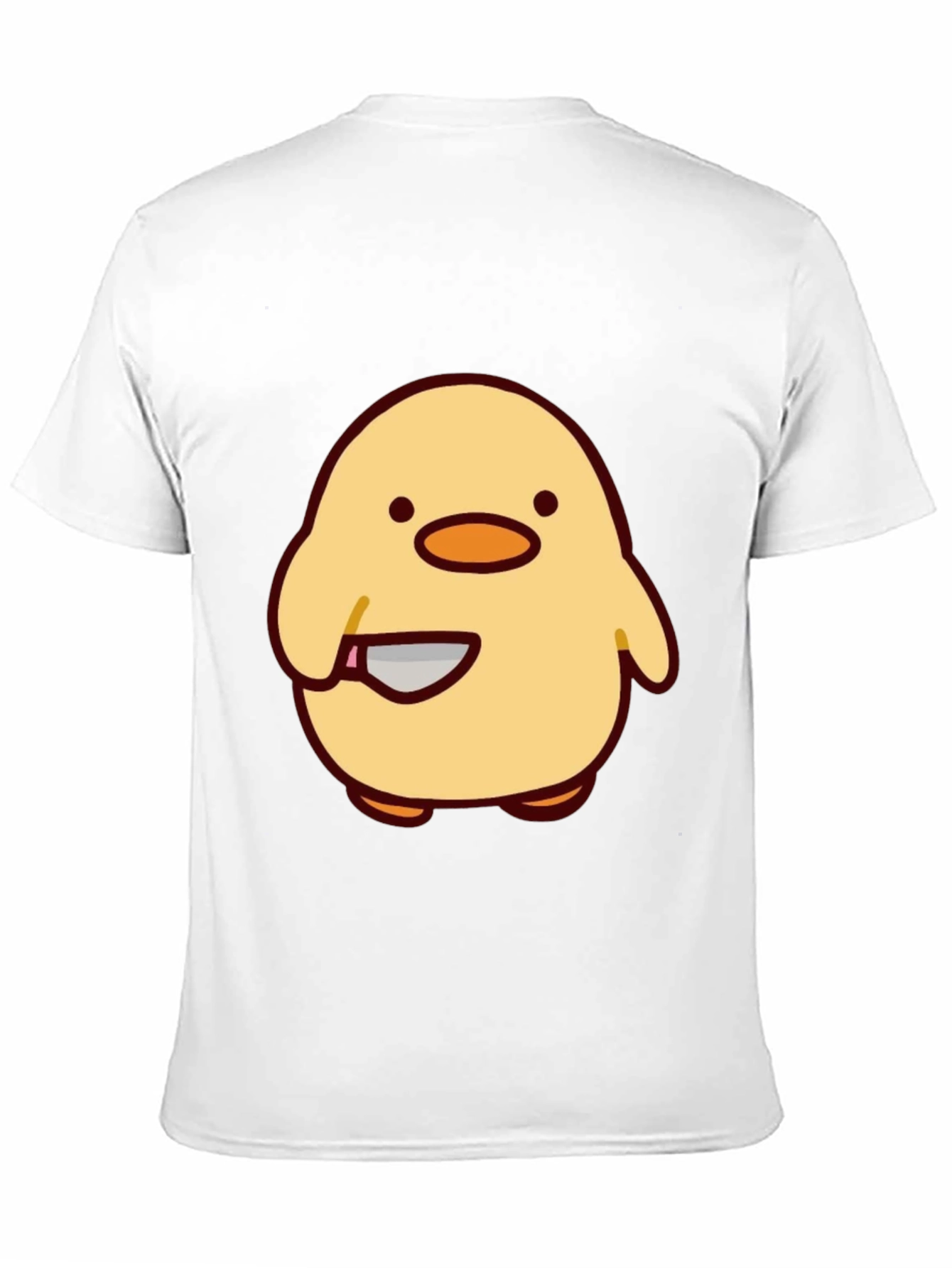 Cute Chick with Knife Graphic Tee - Black