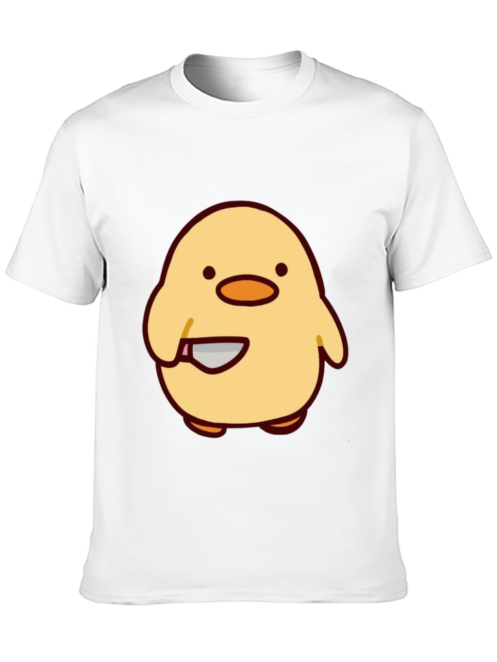 Cute Chick with Knife Graphic Tee - Black