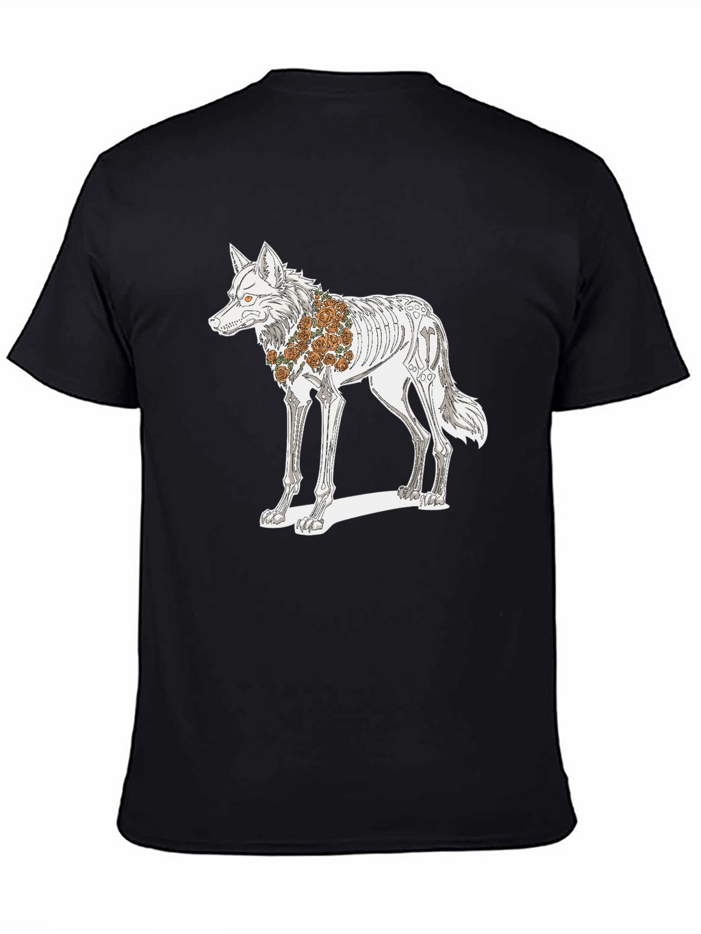 Day of the Dead Wolf Skeleton Graphic Tee