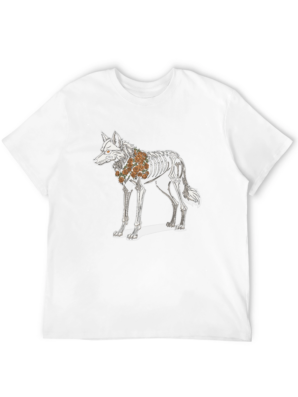Day of the Dead Wolf Skeleton Graphic Tee