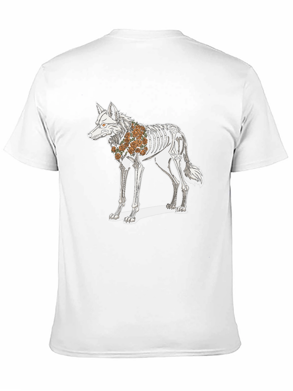 Day of the Dead Wolf Skeleton Graphic Tee
