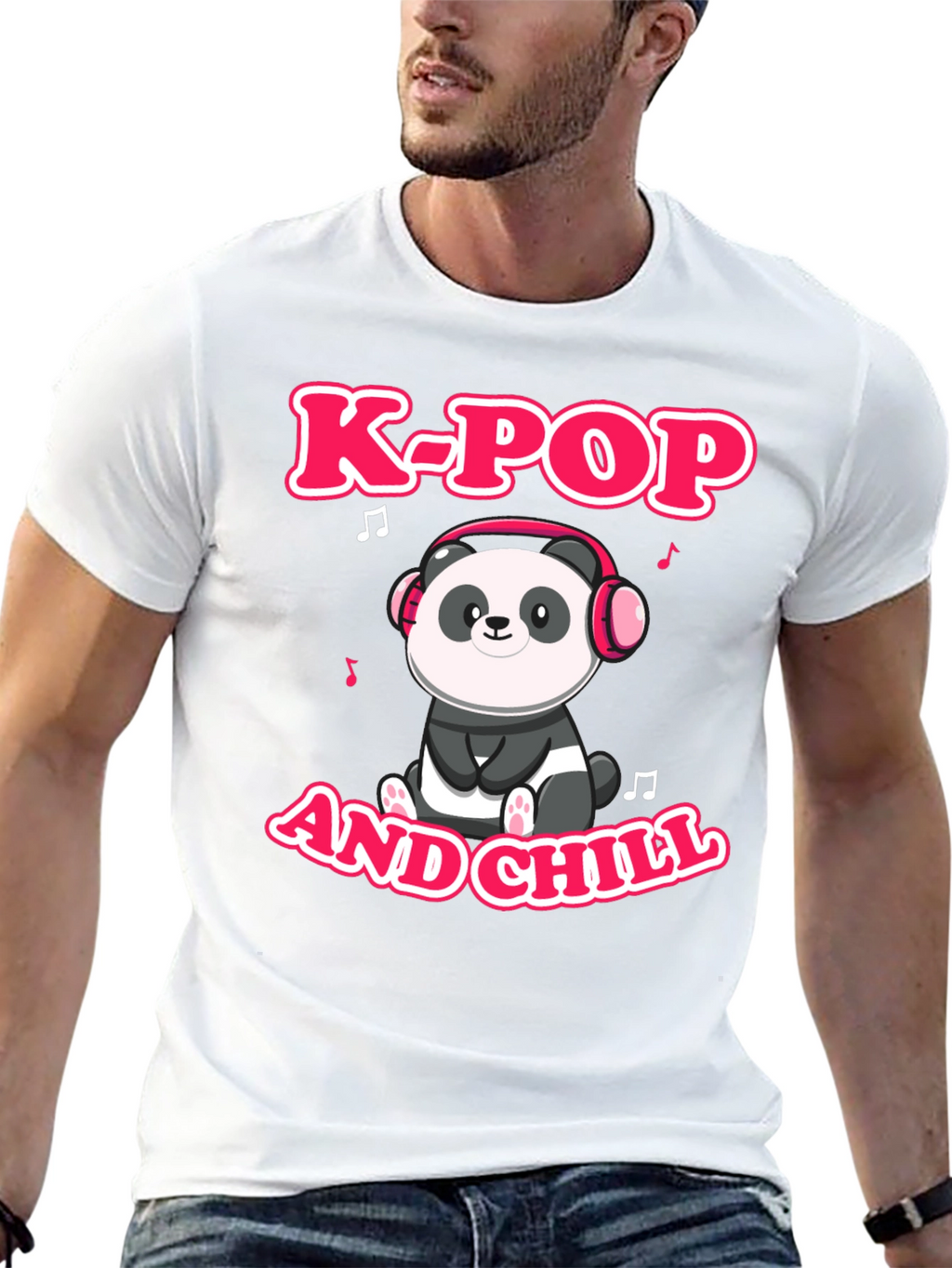 K-Pop and Chill Panda Graphic Tee