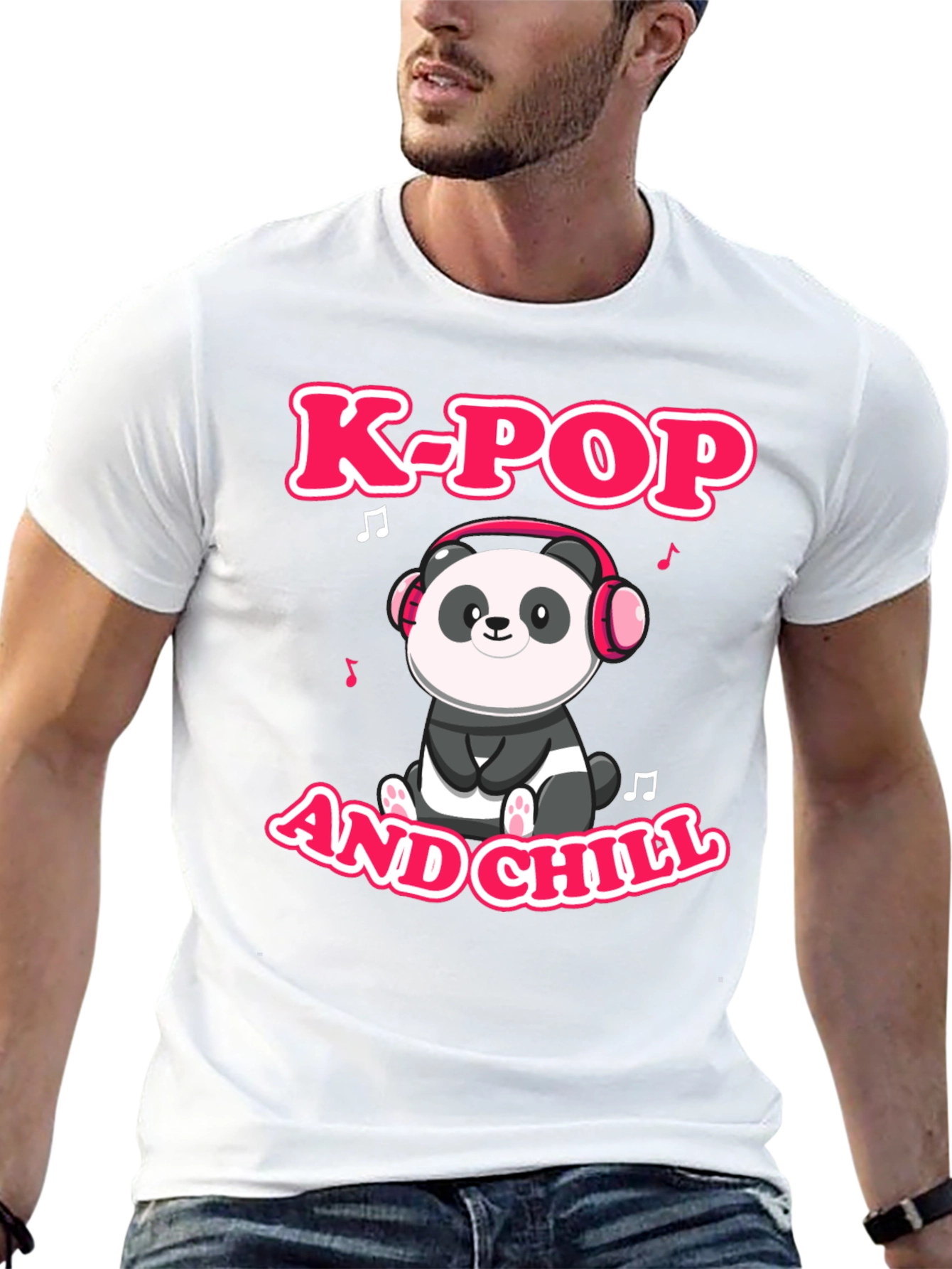 K-Pop and Chill Panda Graphic Tee