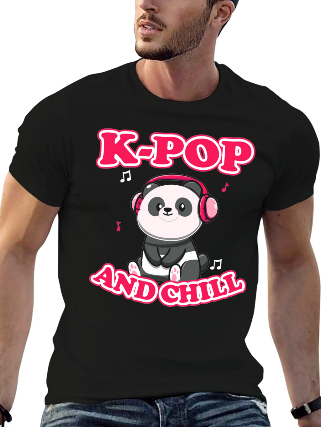 K-Pop and Chill Panda Graphic Tee